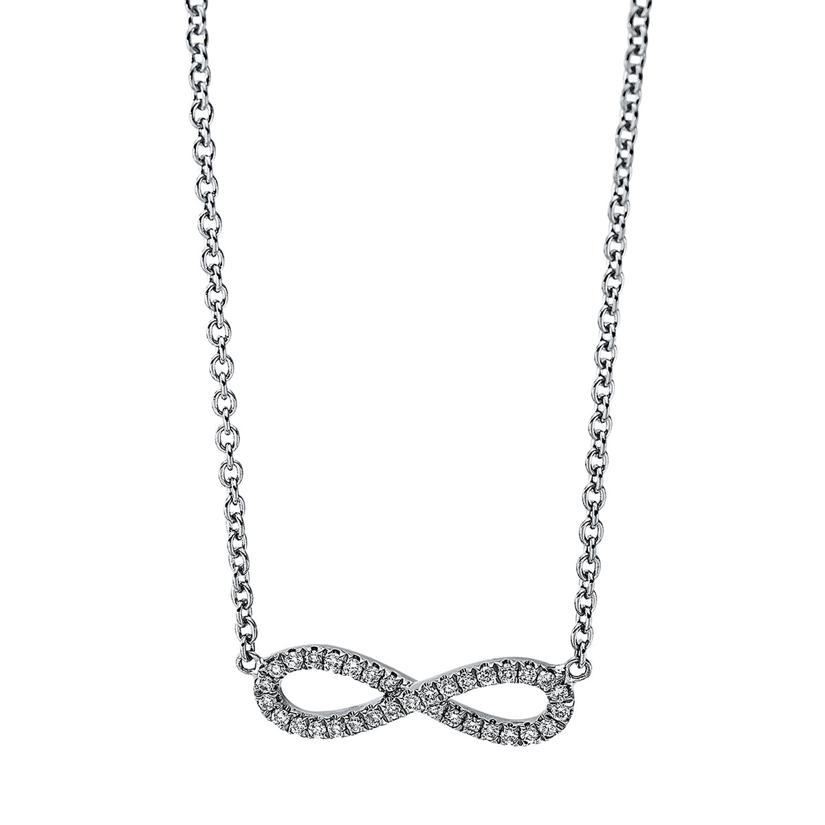 Collier 18 kt WG Infinity, mit ZÖ 40 cm + 42.5 cm