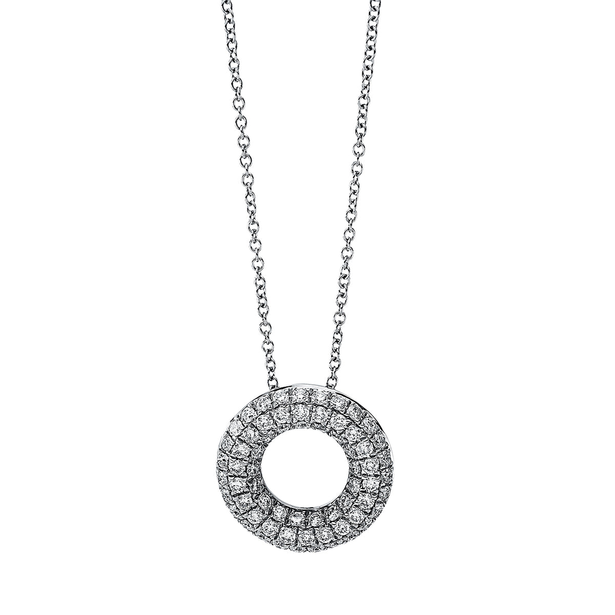 Collier 18 kt WG Kreis, mit ZÖ 40 cm + 42.5 cm