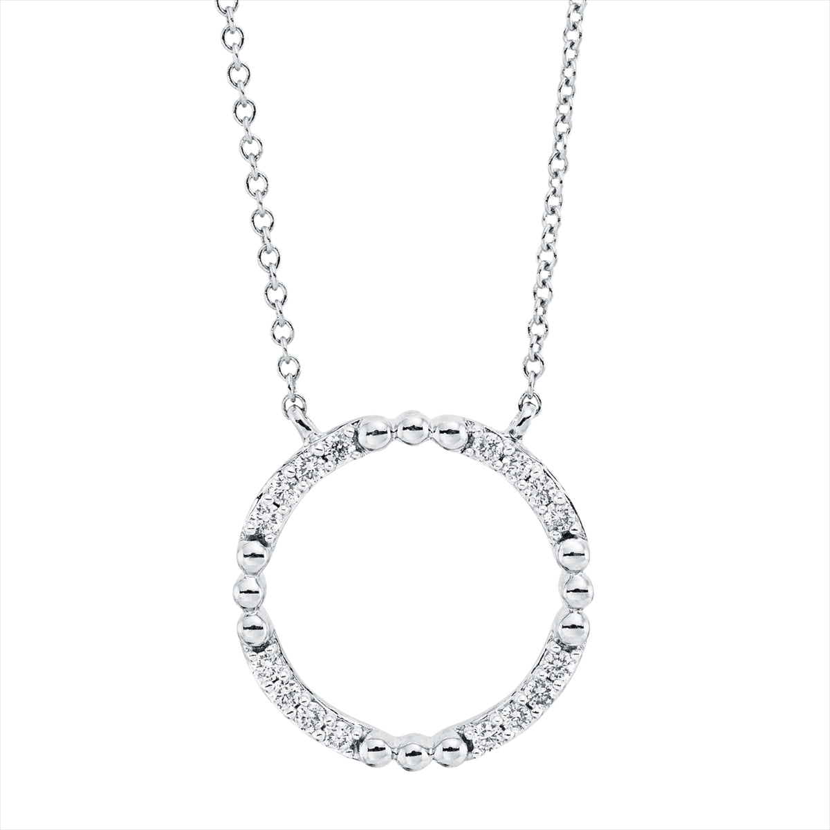 Collier 18 kt WG Kreis, mit ZÖ 40 cm