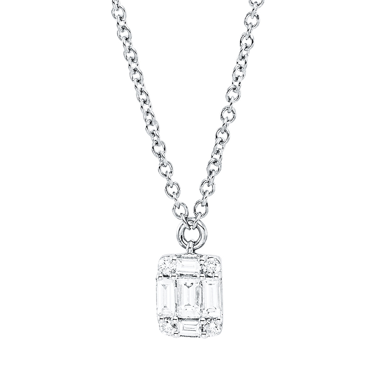 Collier 18 kt WG, mit ZÖ 40 cm + 43 cm