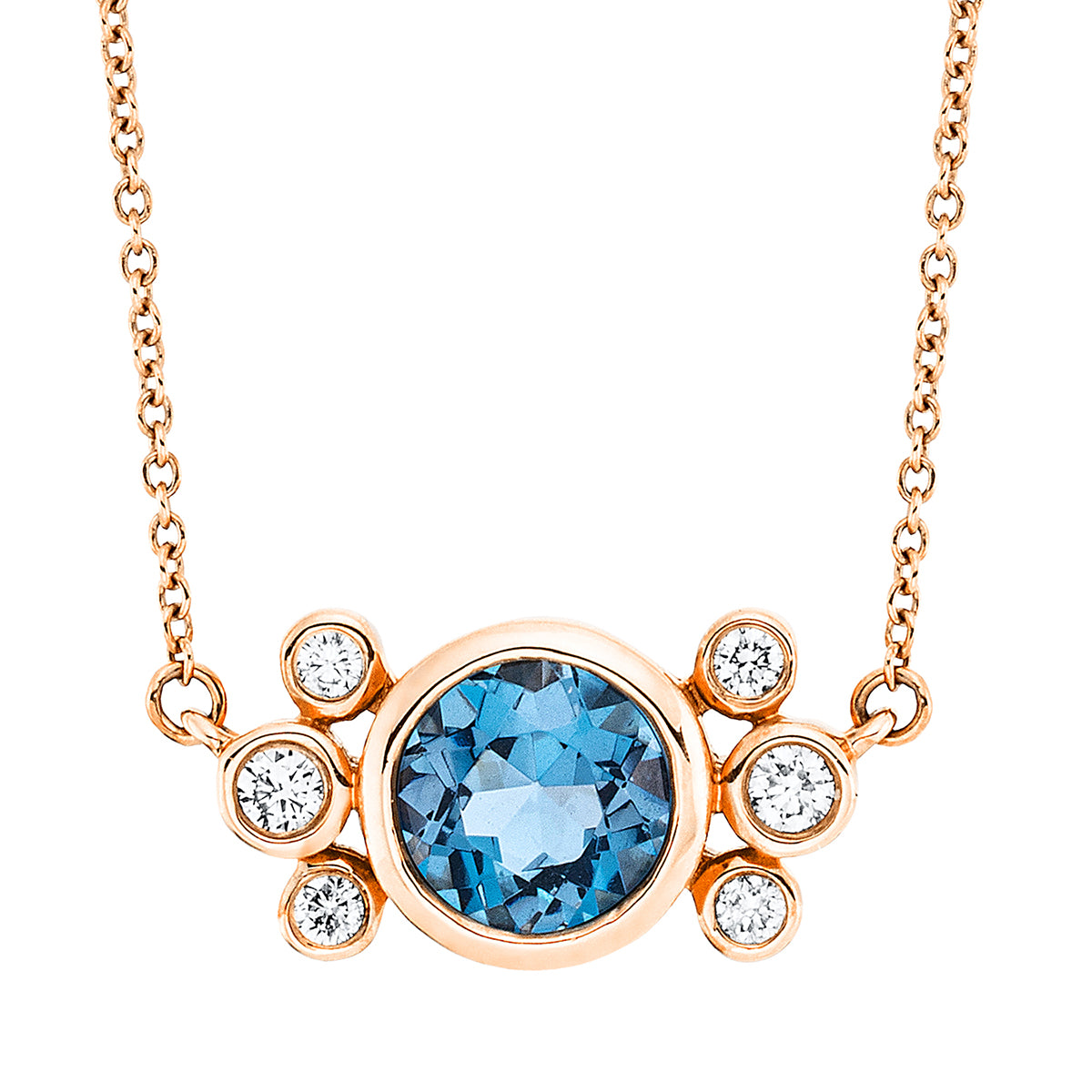 Collier 18 kt RG, mit ZÖ 44.5 cm