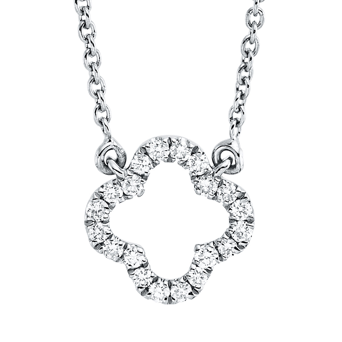 Collier 18 kt WG, mit ZÖ 40 cm + 43 cm