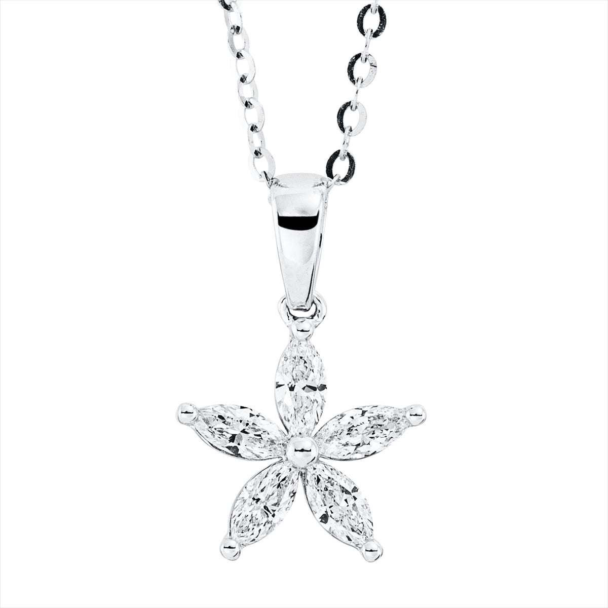 Collier 18 kt WG Stern, mit Öse