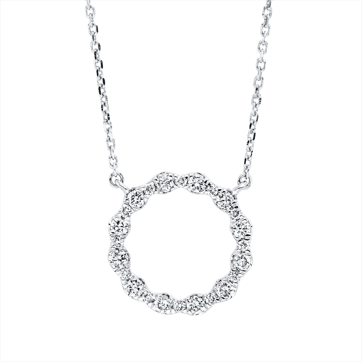 Collier 18 kt WG Kreis, mit ZÖ 42 cm