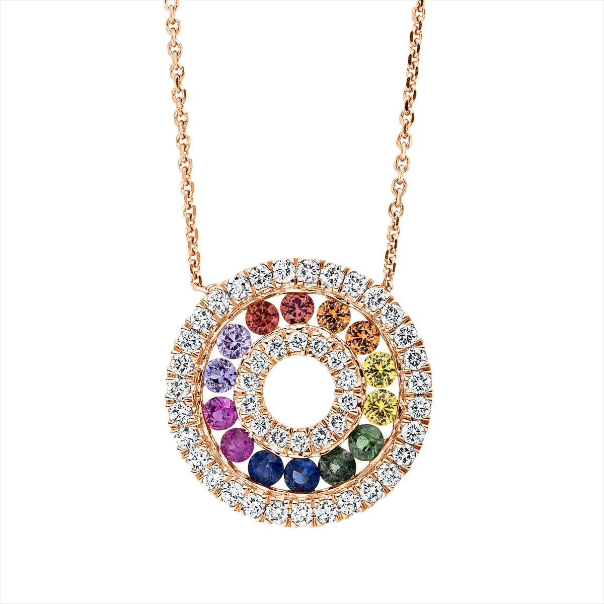 Collier 18 kt RG Kreis, mit ZÖ 40 cm + 42 cm