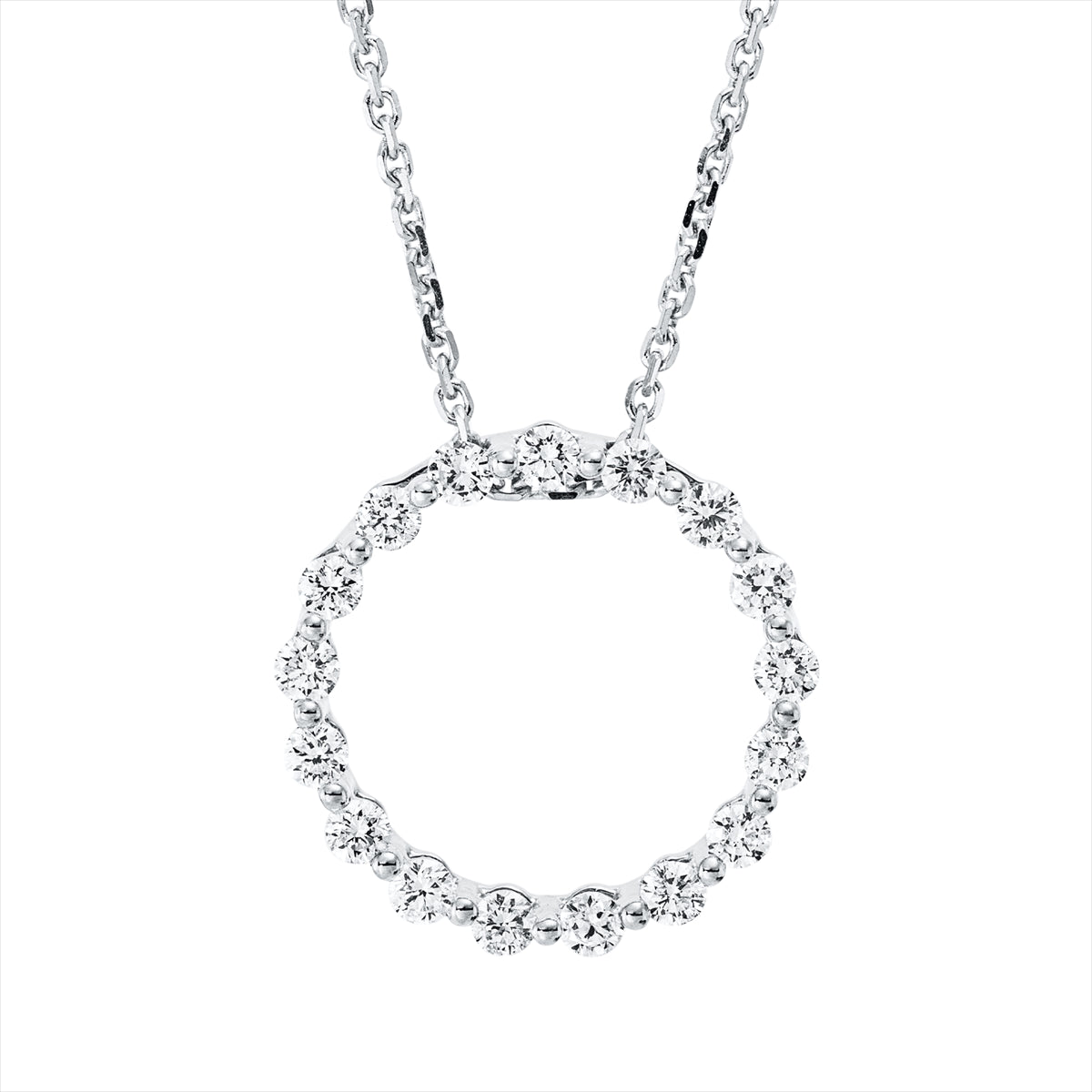 Collier 18 kt WG Kreis, mit ZÖ 42 cm