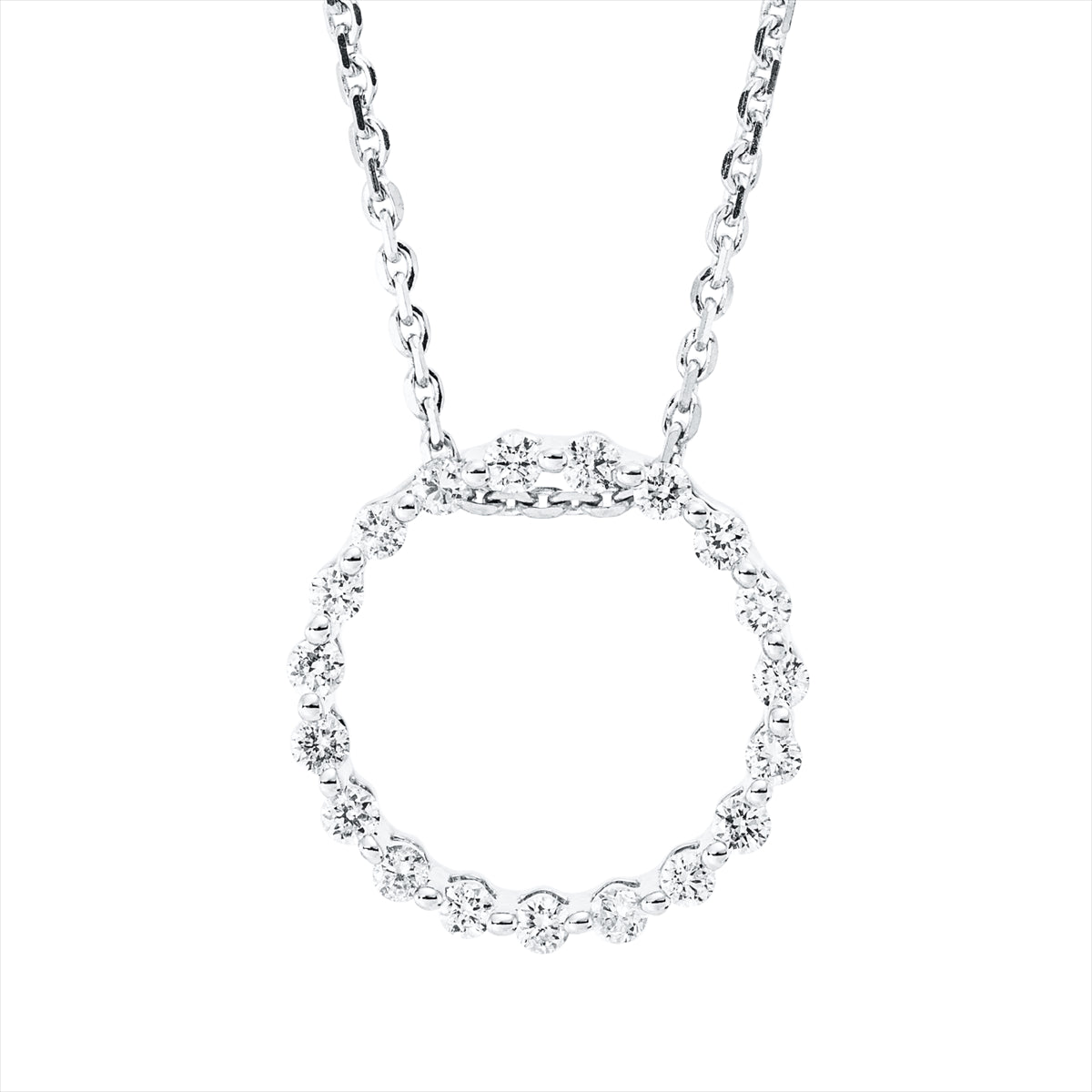 Collier 18 kt WG Kreis, mit ZÖ 42 cm