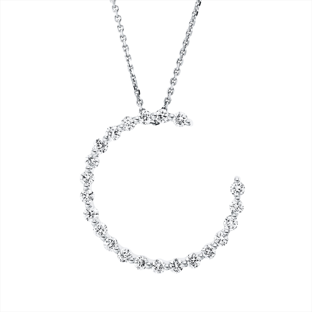 Collier 18 kt WG, mit ZÖ 42 cm