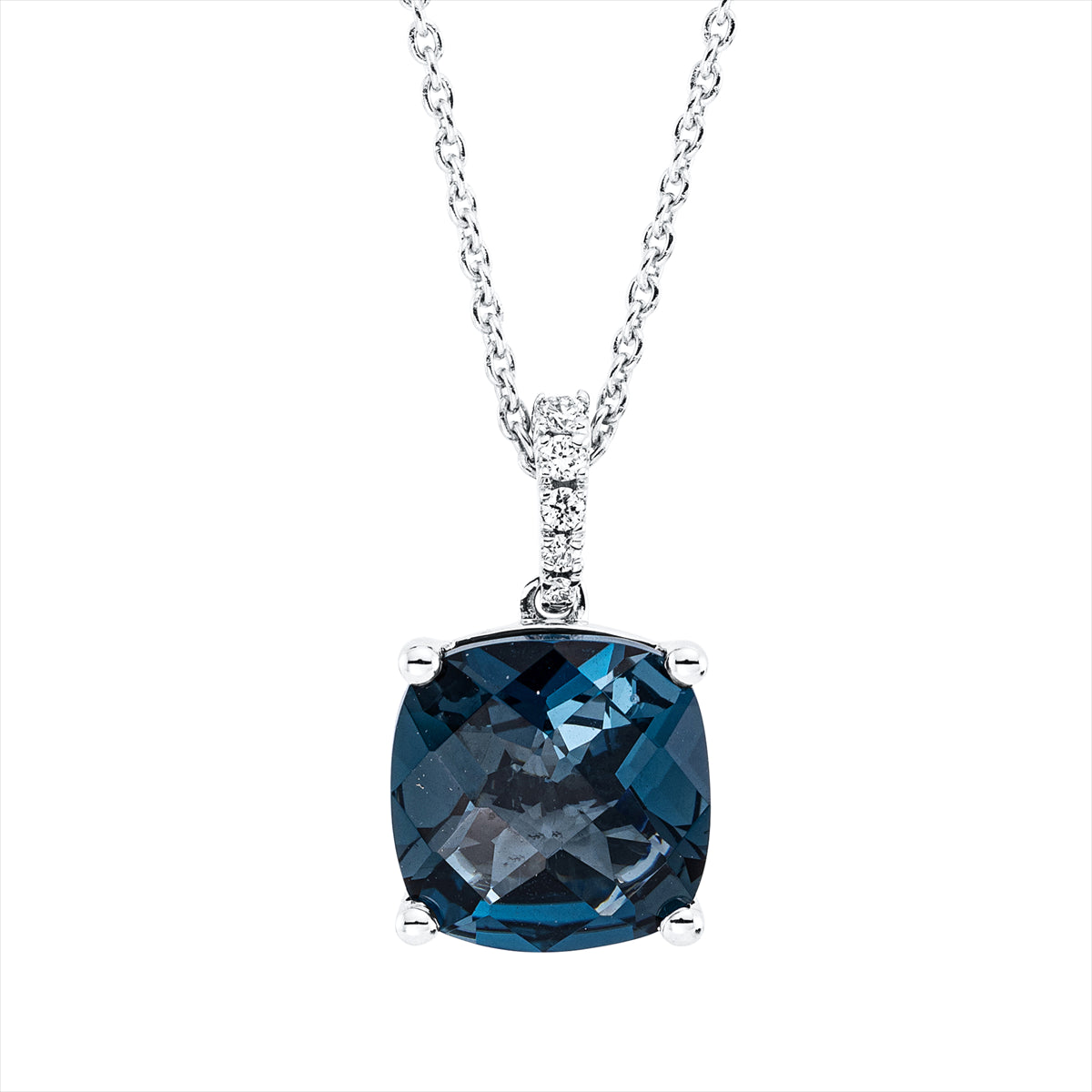 Collier 4er-Krappe 18 kt WG, mit Öse