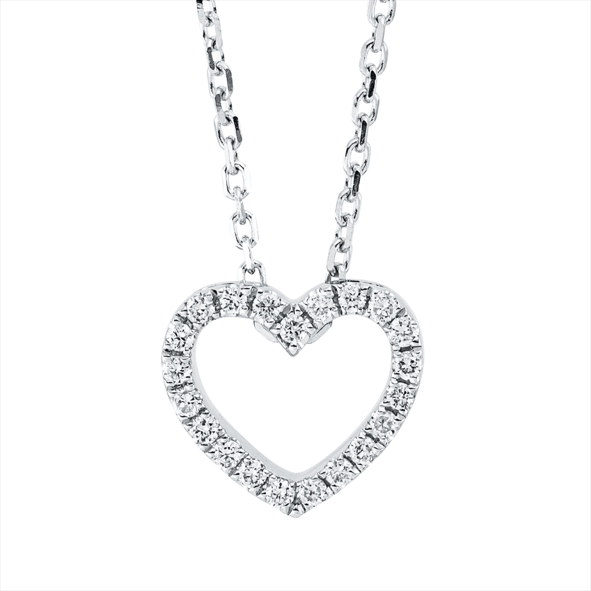 Collier 18 kt WG Herz, mit ZÖ 40 cm