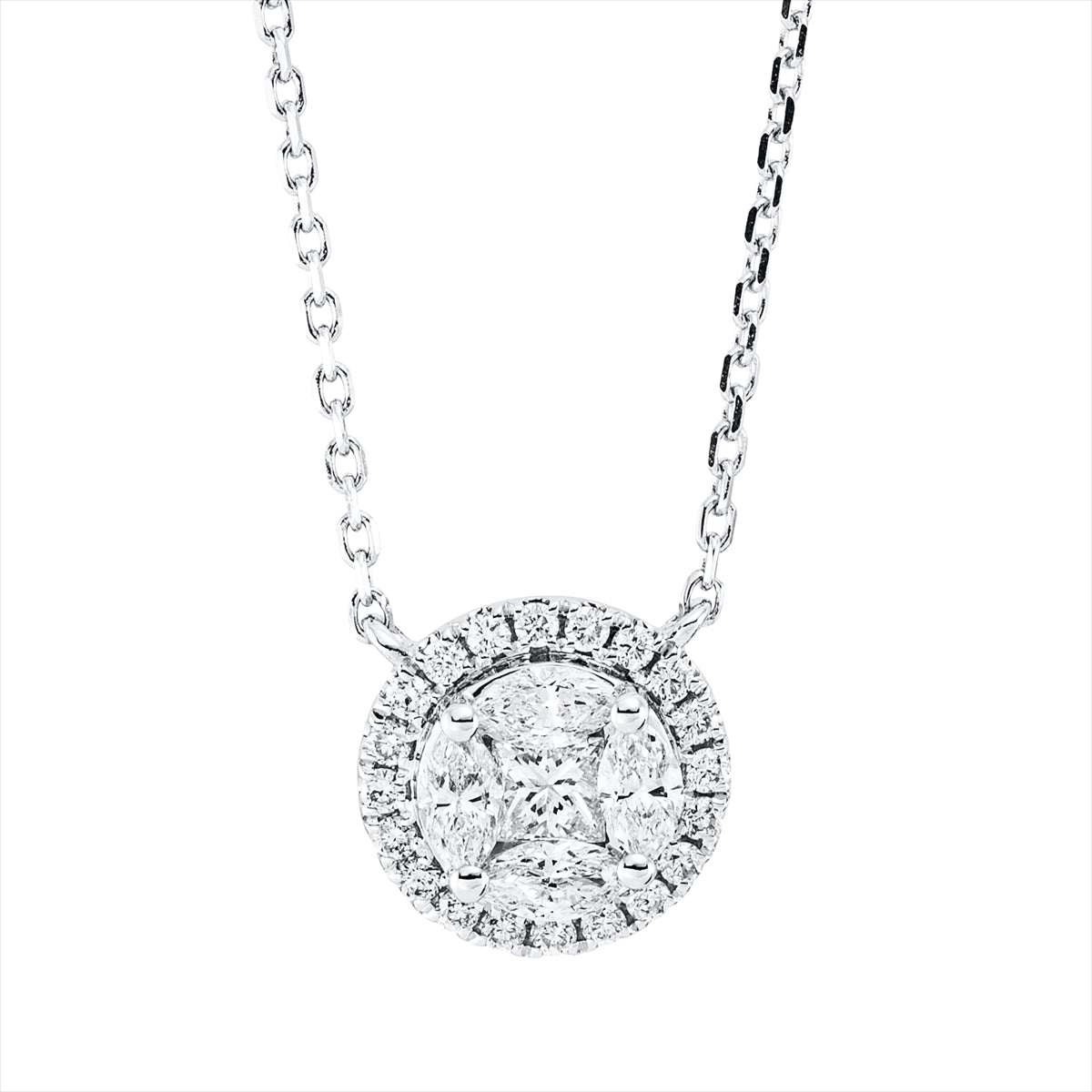 Collier 18 kt WG, mit ZÖ 40 cm