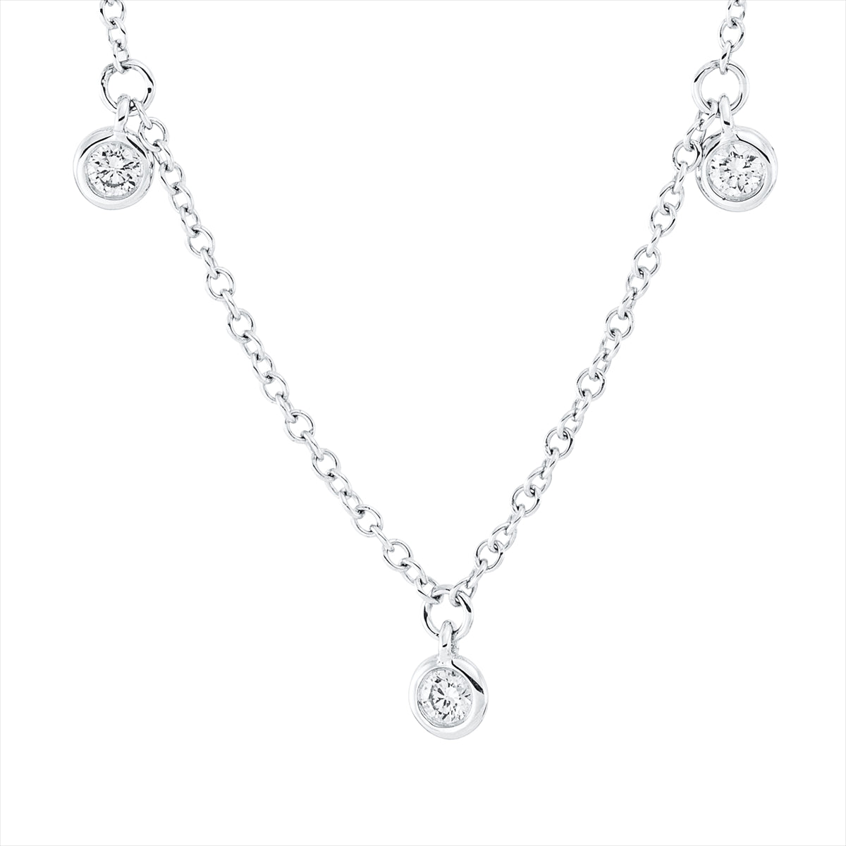 Collier 18 kt WG, mit ZÖ 40,7 cm