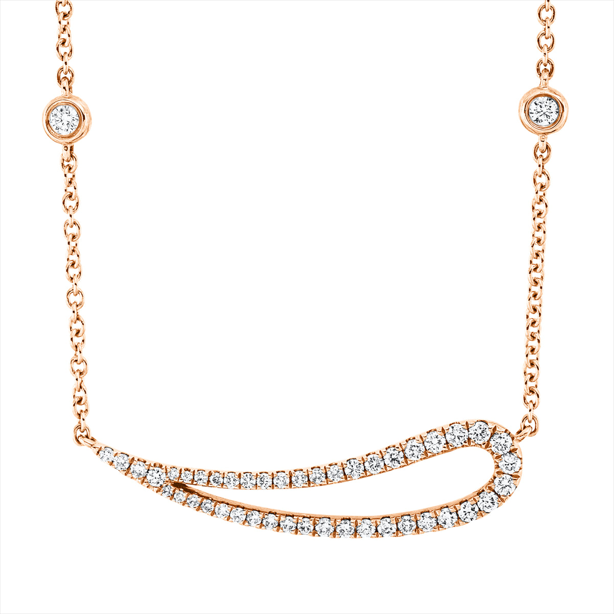 Collier 18 kt RG, mit ZÖ 40,7 cm