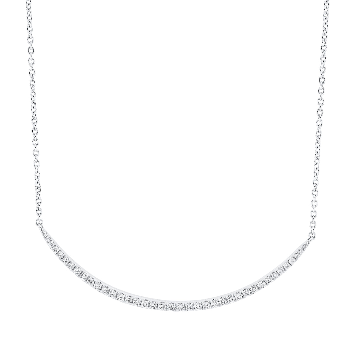 Collier 18 kt WG, mit ZÖ 36,8 cm + 38,2 cm