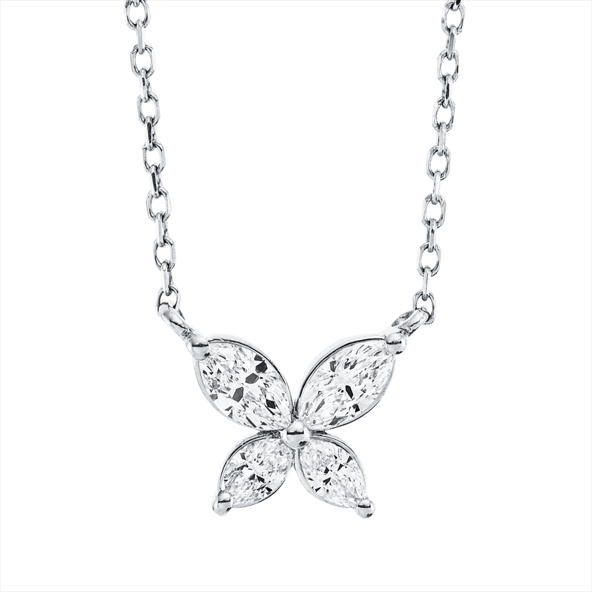 Collier 18 kt WG, mit ZÖ 40 cm + 42 cm