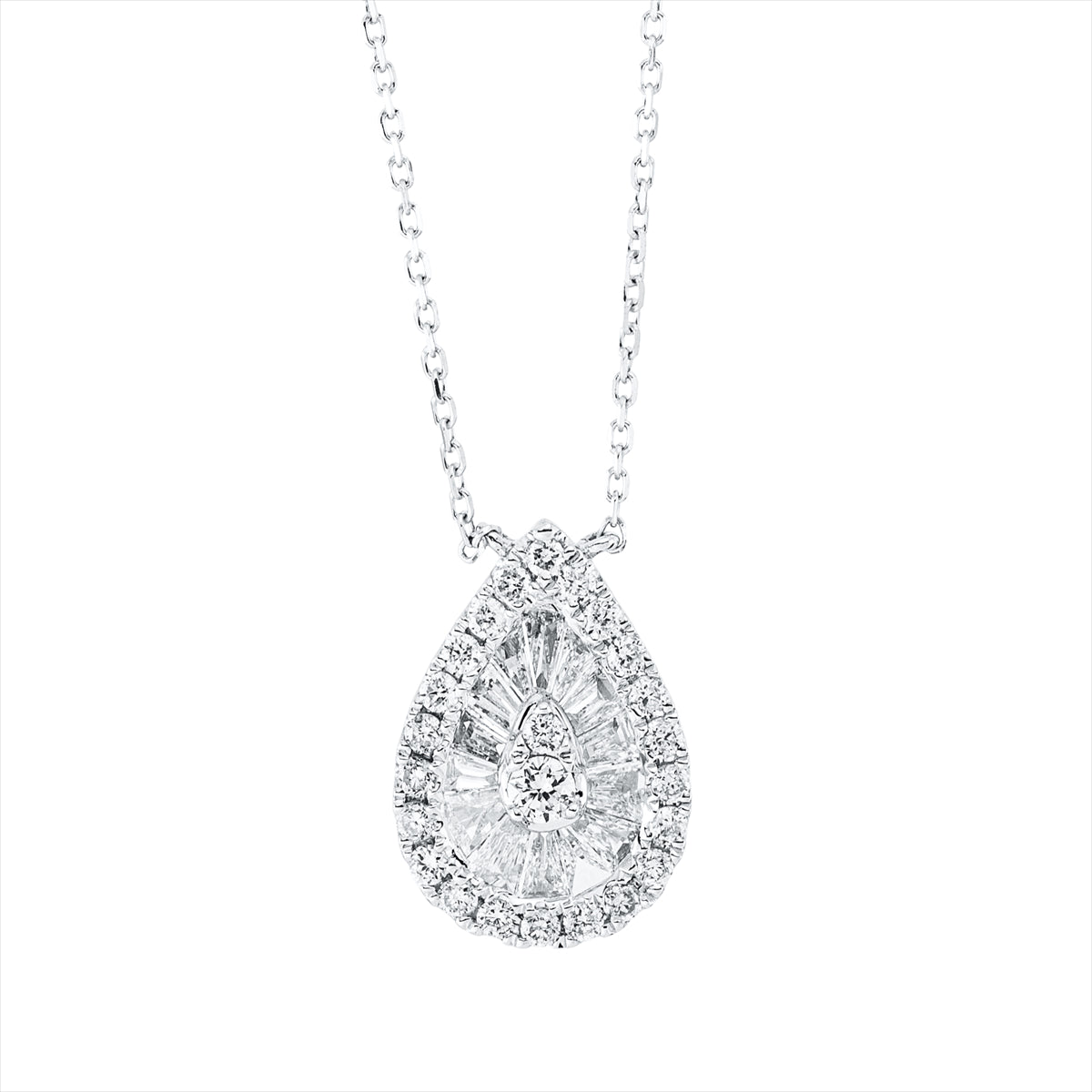 Collier 18 kt WG, mit ZÖ 40 cm