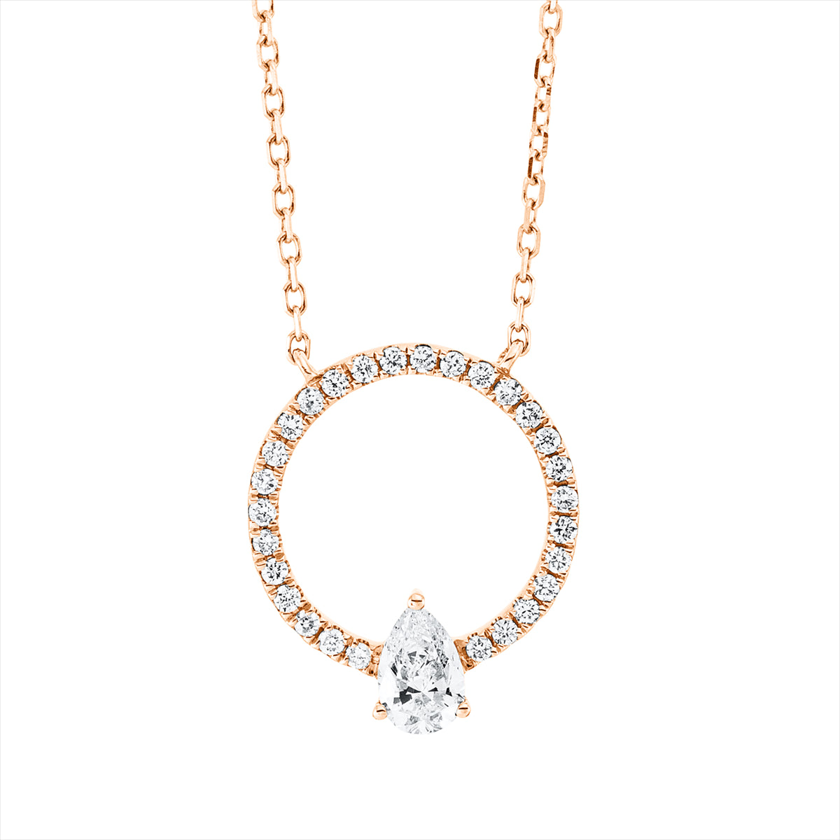 Collier 18 kt RG, mit ZÖ 40 cm