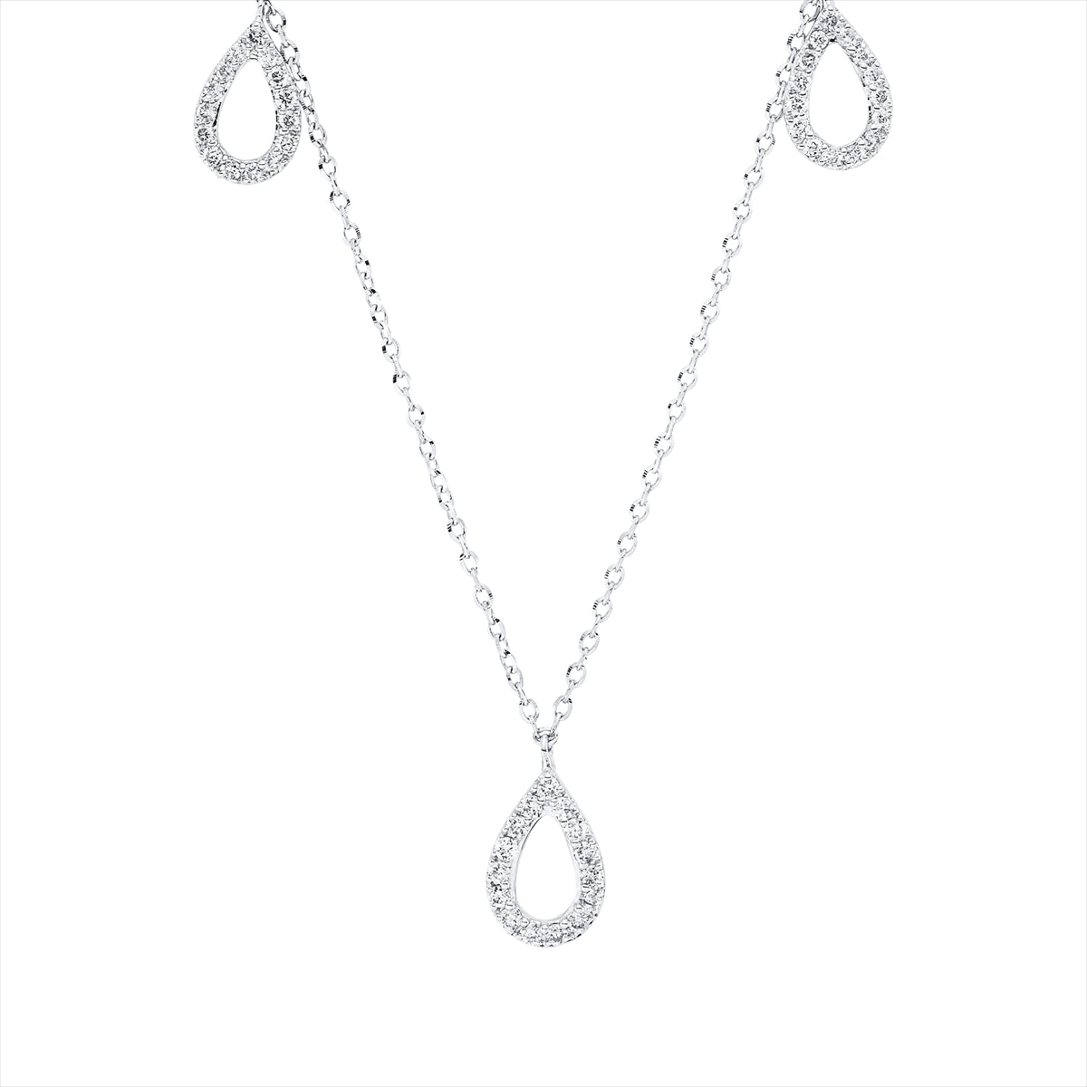 Collier 14 kt WG, mit ZÖ 43 cm