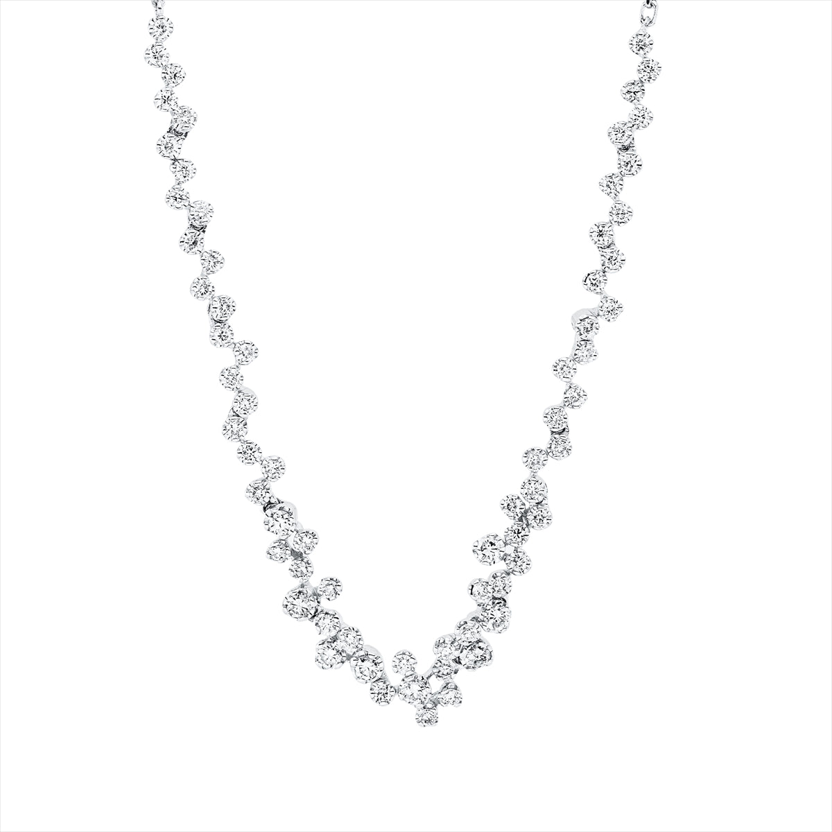 Collier 18 kt WG, mit ZÖ 40 cm + 43 cm