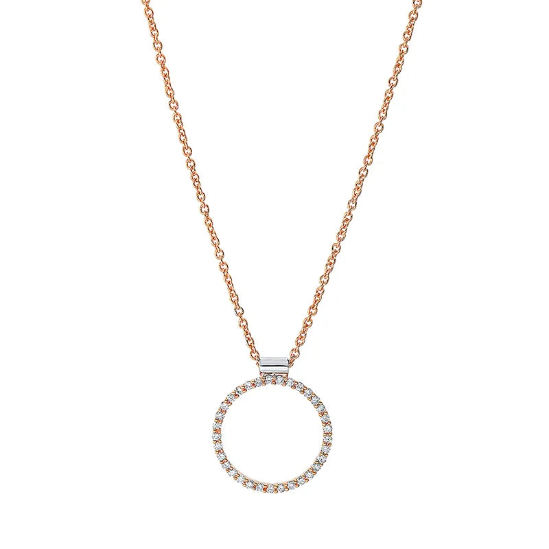 Collier 18 kt RG+WG Kreis, mit ZÖ 40 cm