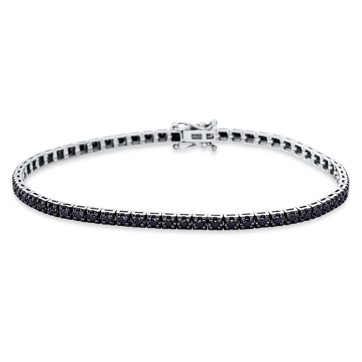 Armband 4er-Krappe 18 kt WG, schwarz rhodiniert