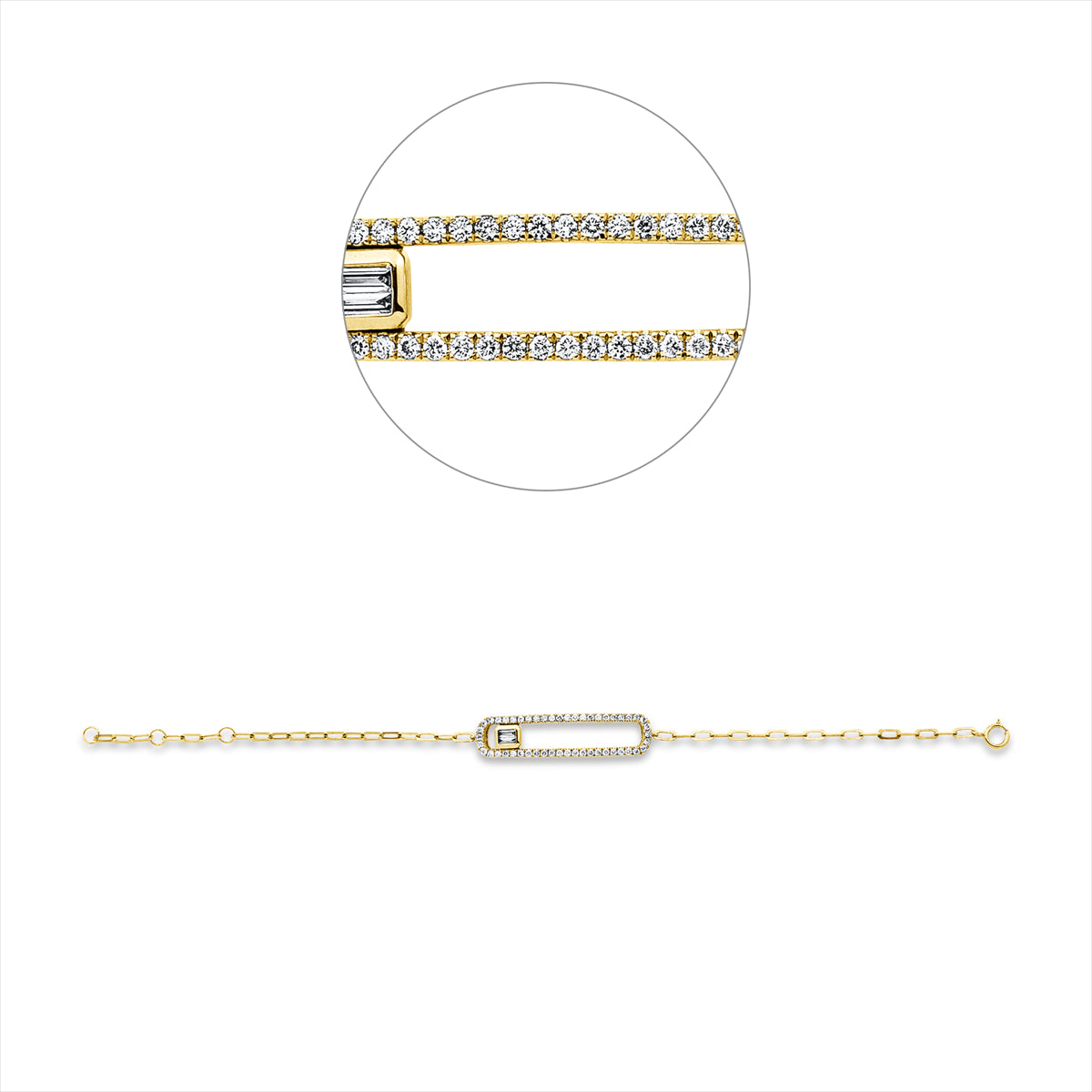 Armband 18 kt GG, mit ZÖ 15,2 cm + 16,5 cm