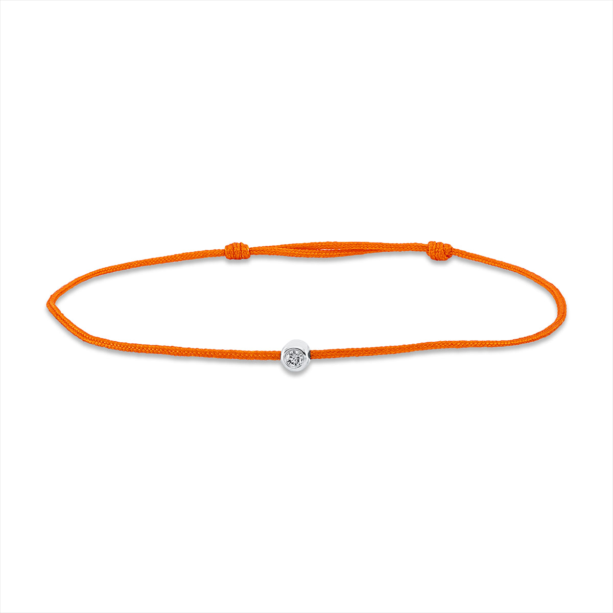 Armband Zarge 18 kt WG, orange cord 15,5-19,5cm