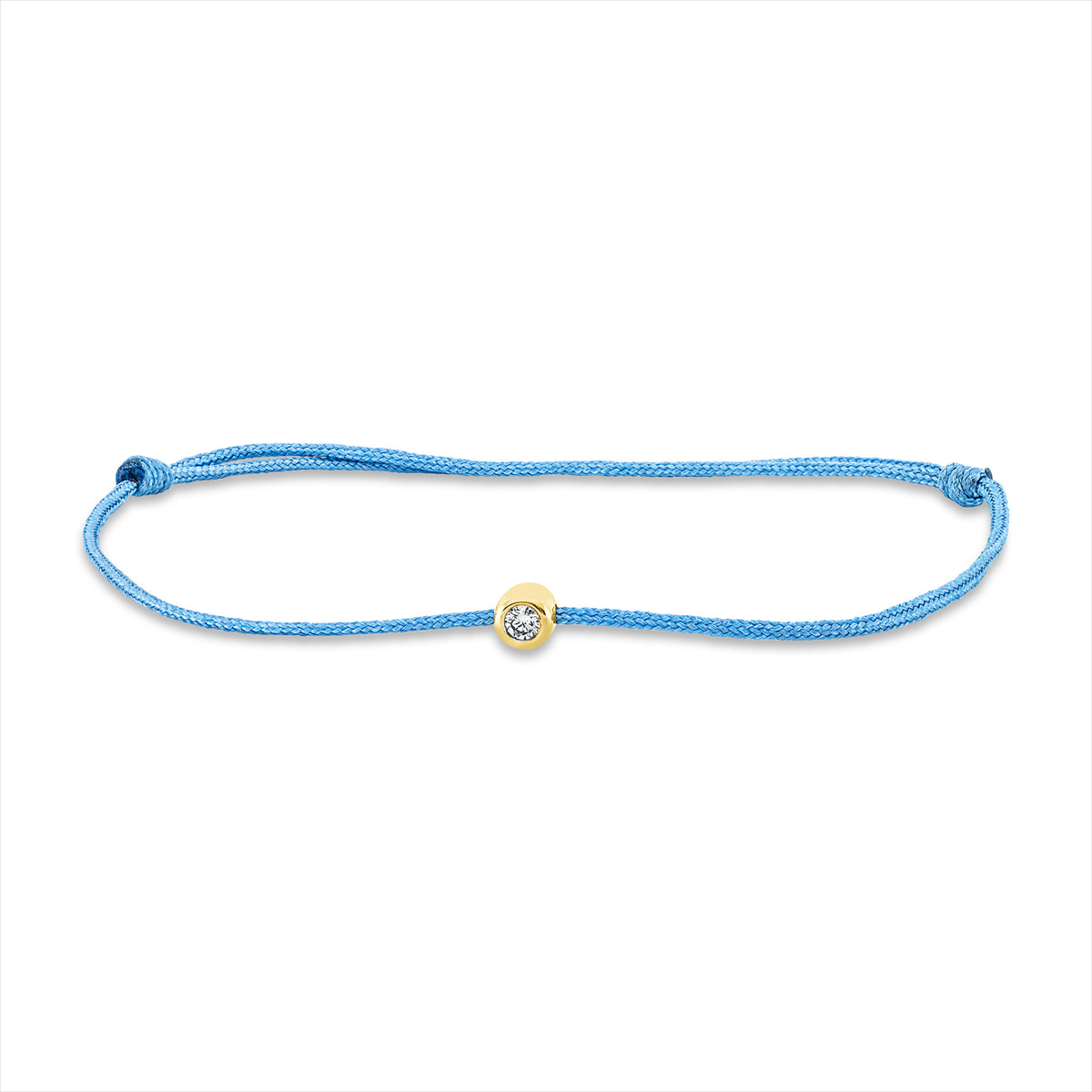 Armband Zarge 18 kt GG, blau cord 15,5-19,5cm