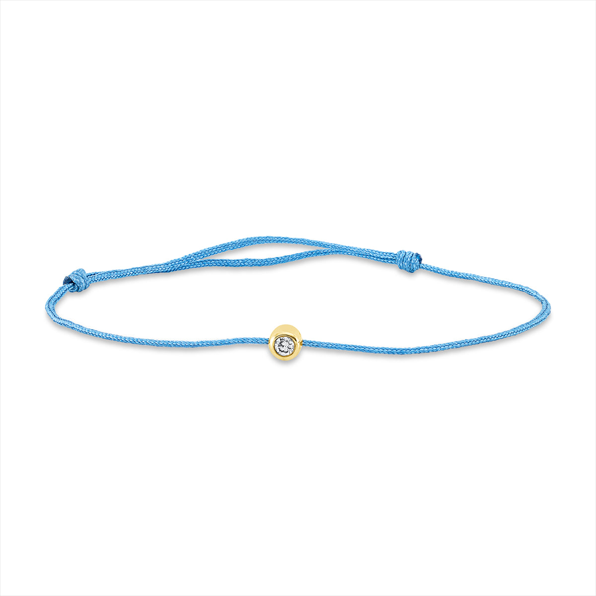 Armband Zarge 18 kt GG, blau cord 15,5-19,5cm
