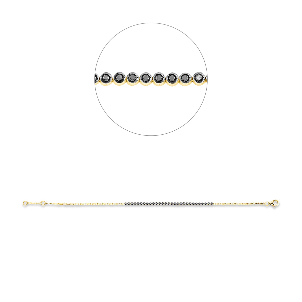 Armband 14 kt GG, mit ZÖ 15 cm + 16,5 cm