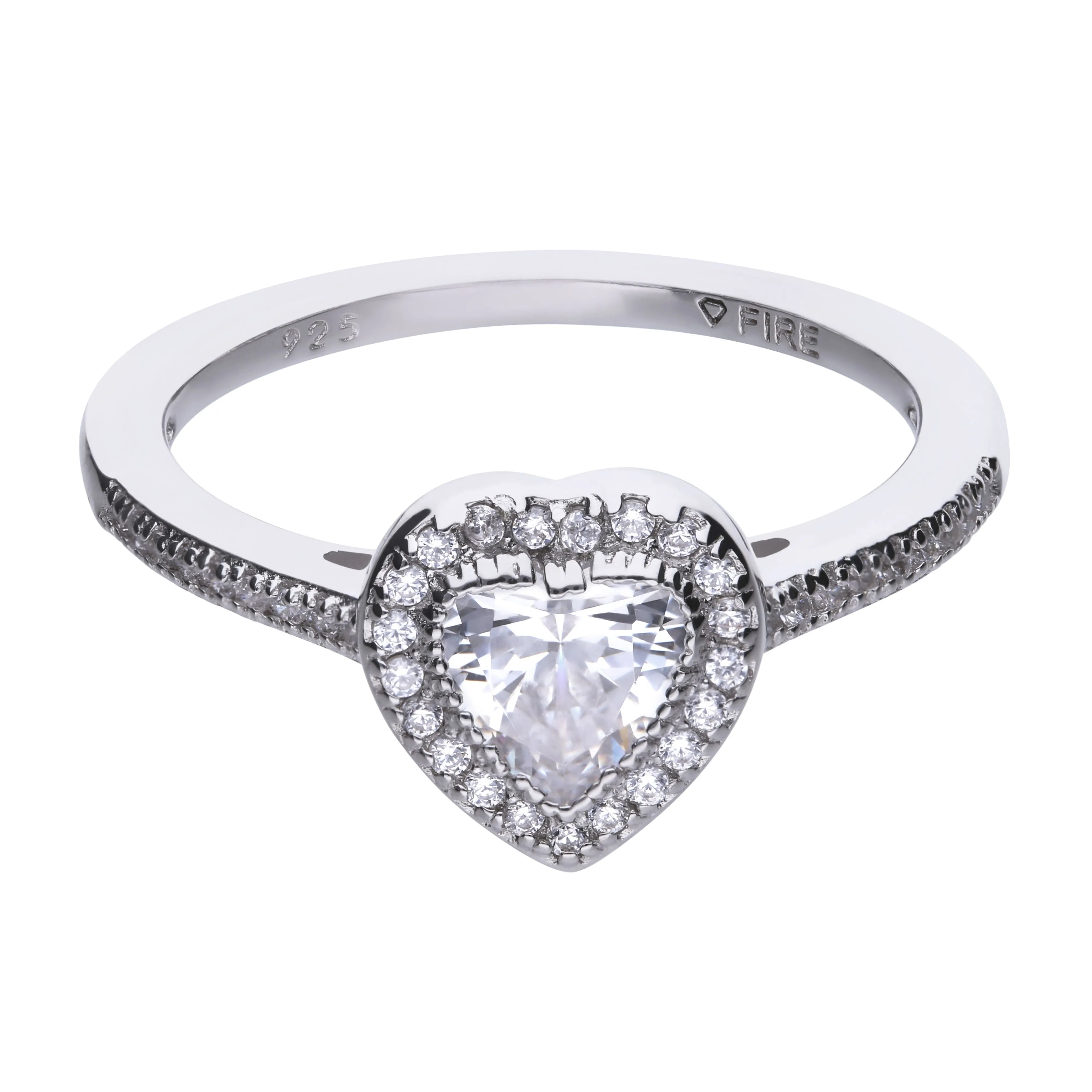 Herz-Ring Silber 925 mit Pavé-Besatz
