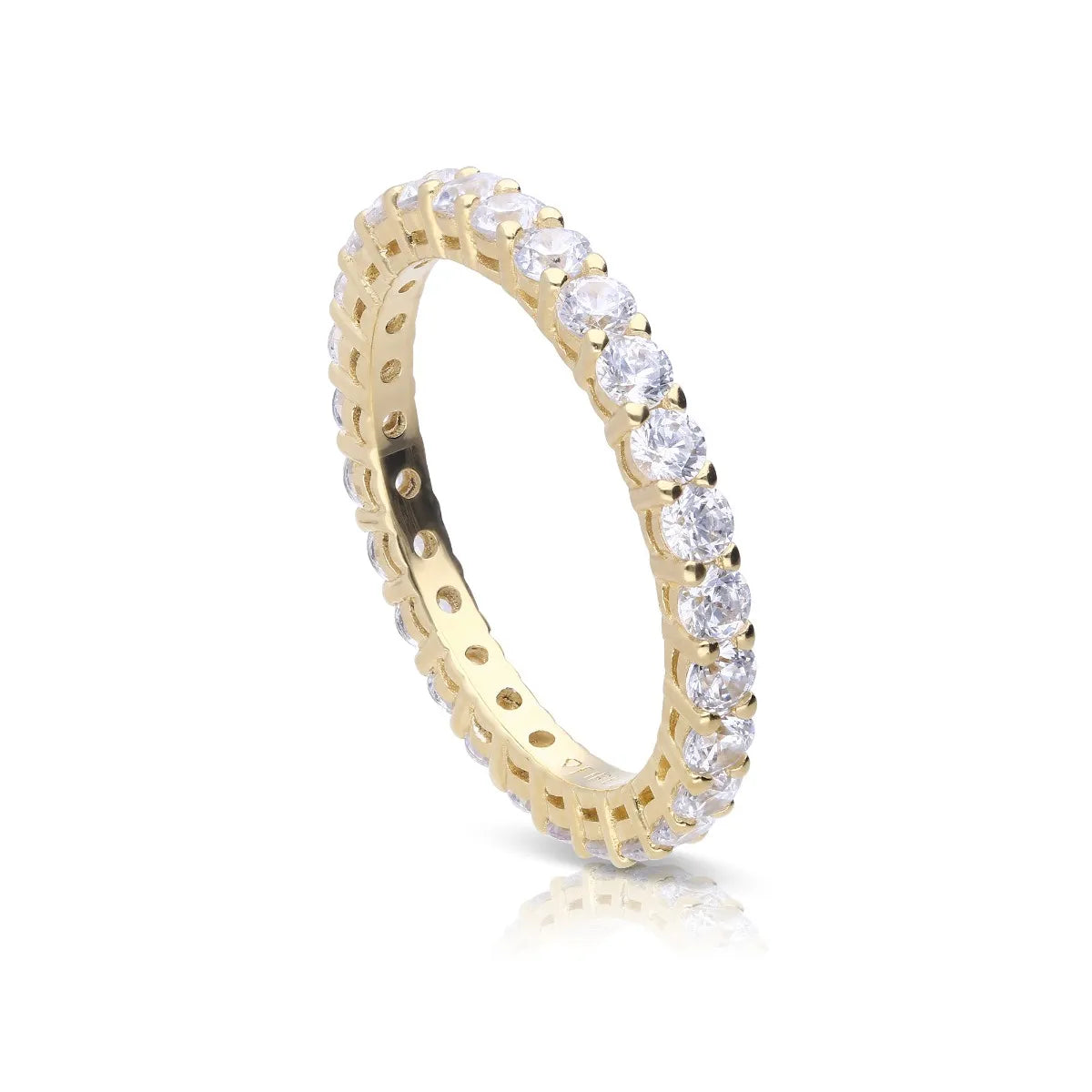 Memory-Ring Gelbgold mit weißen Zirkonia