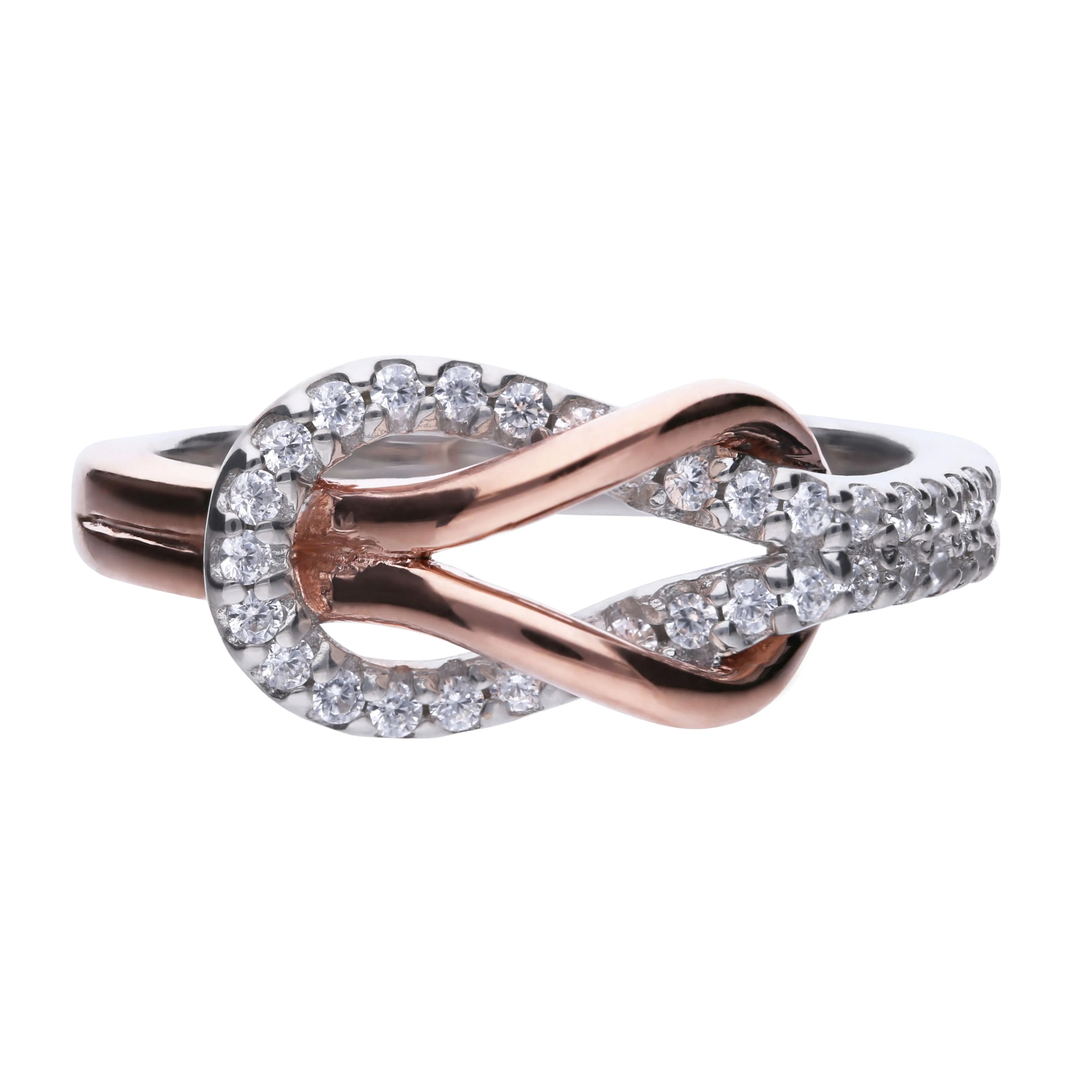 Infinity Ring Bicolor aus Silber 925 und Roségold-Plattierung