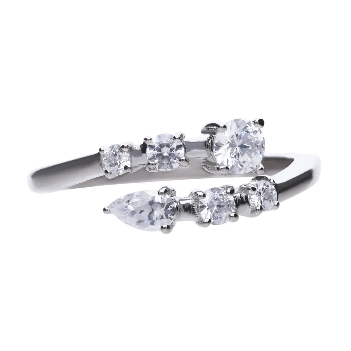 geschwungener Ring Silber mit offener Ringschiene