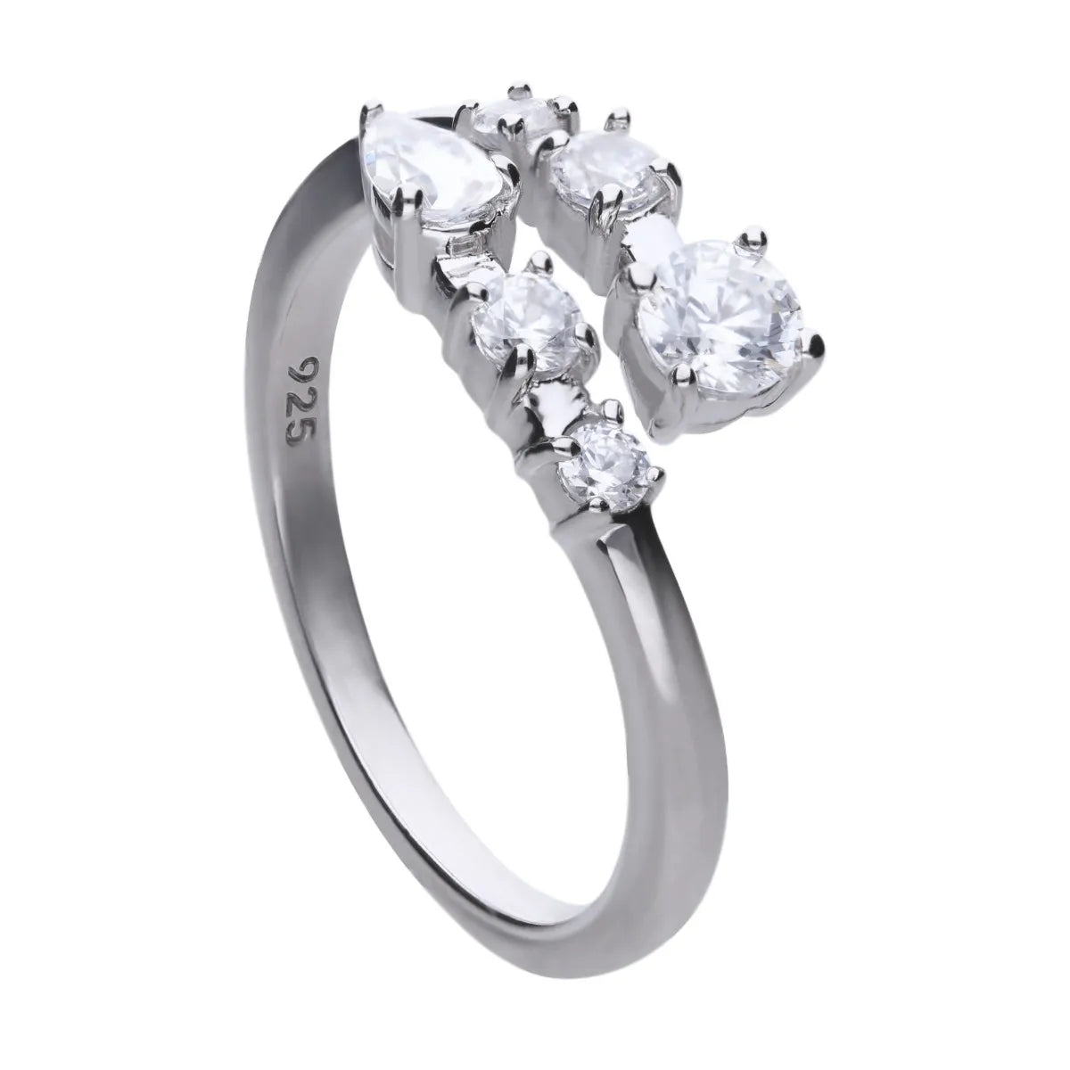 geschwungener Ring Silber mit offener Ringschiene