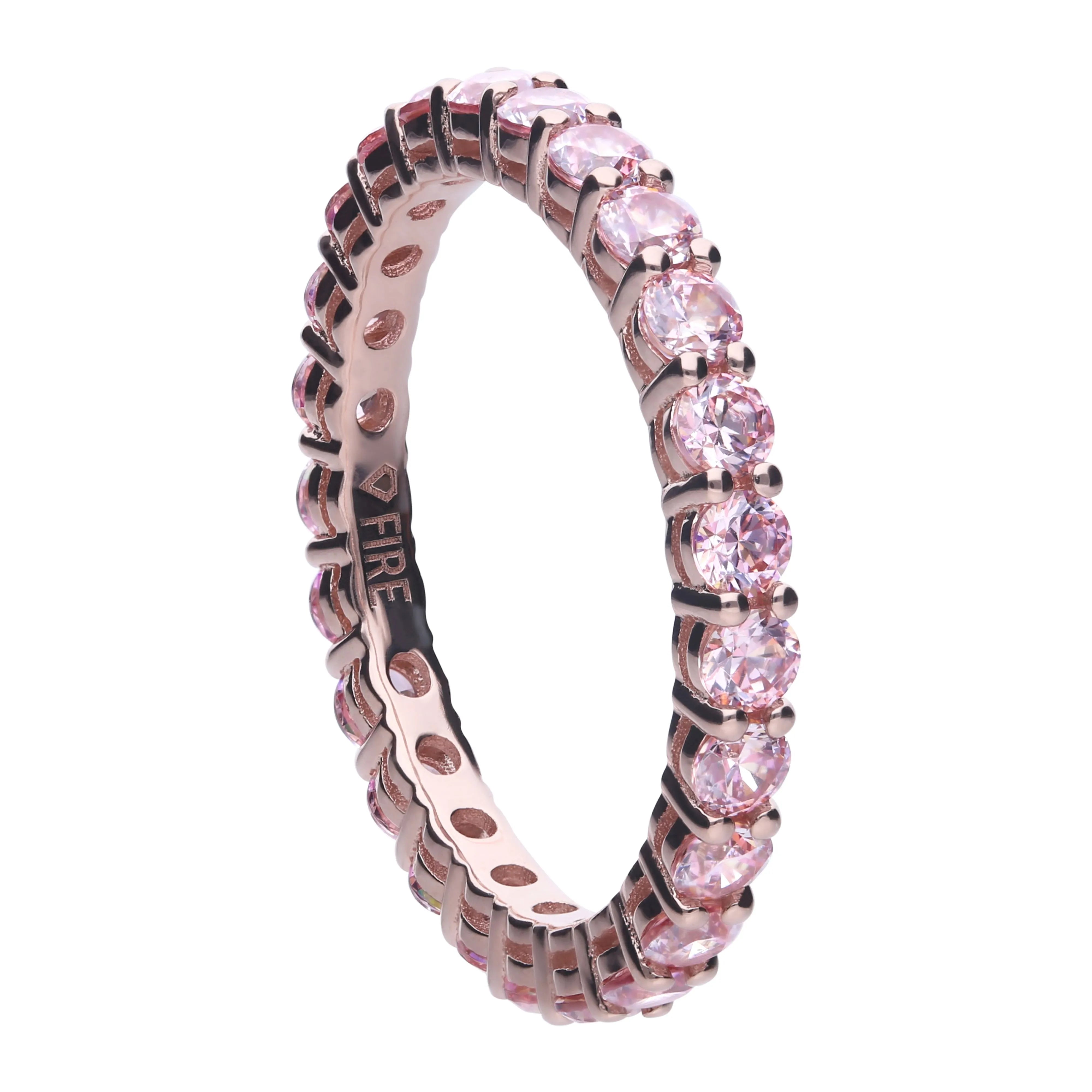 Memory-Ring rosegold mit morganite Zirkonia in Krappen-Fassung