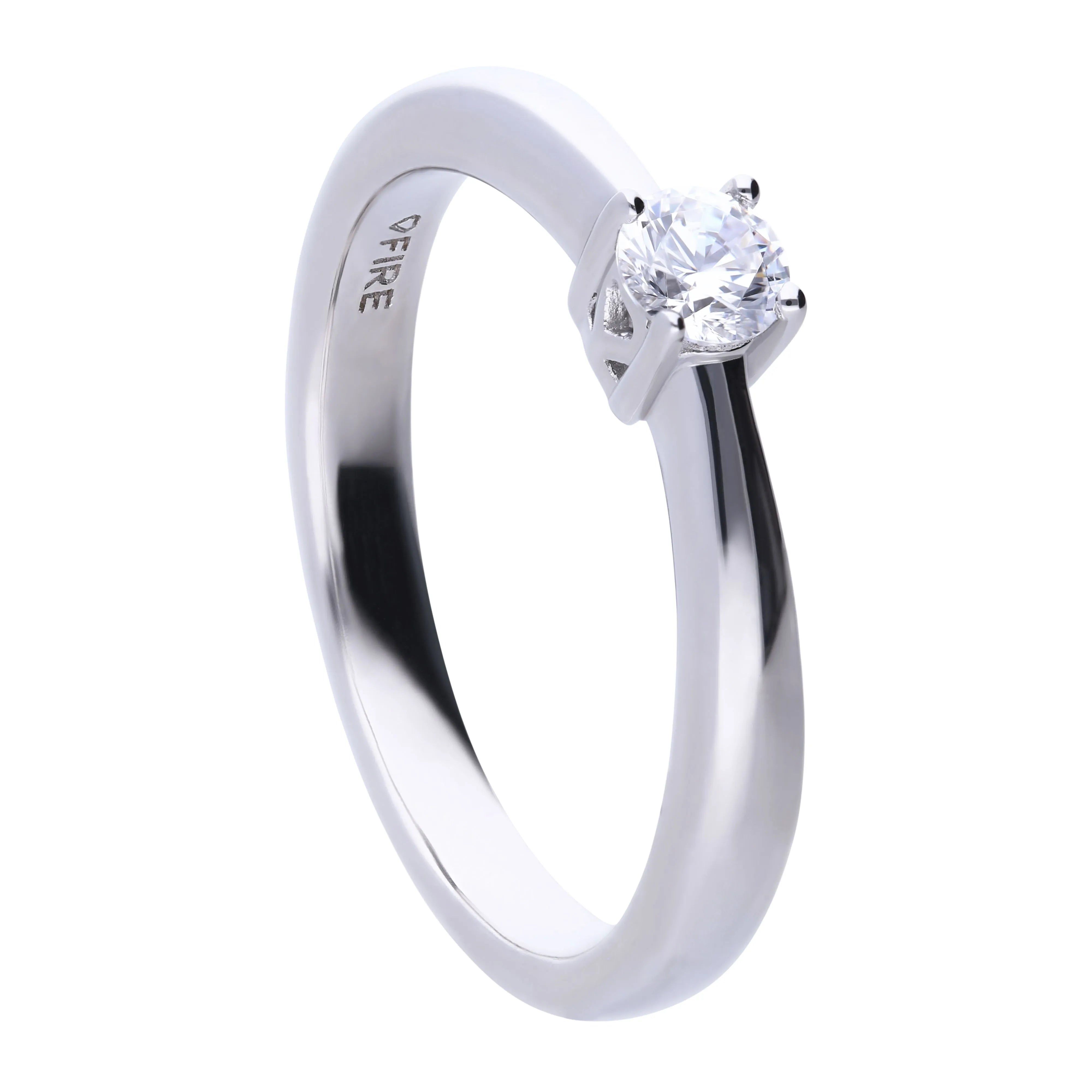 Verlobungsring Silber 925 mit 4mm Zirkonia Krappenfassung