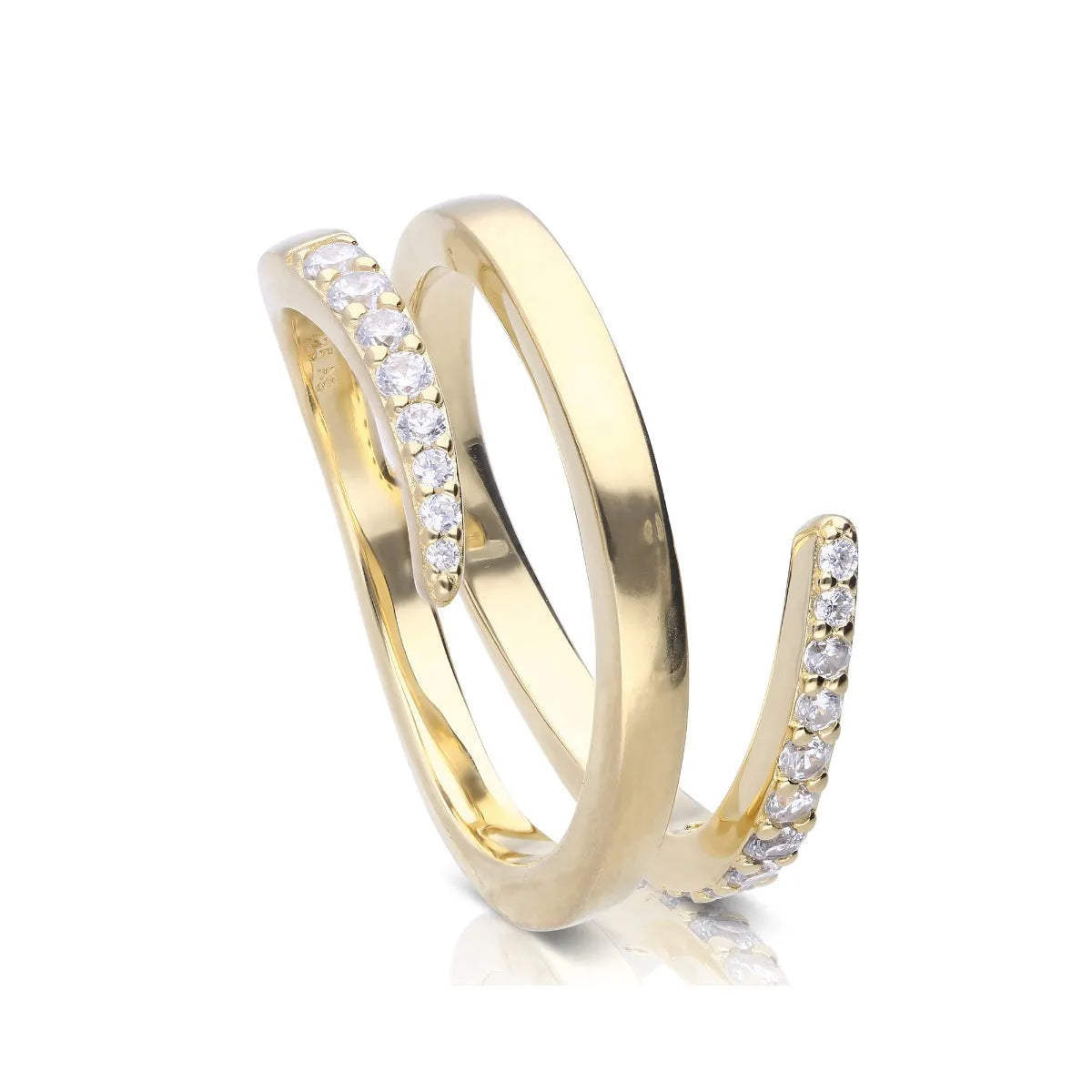 geschwungener Ring Gelbgold