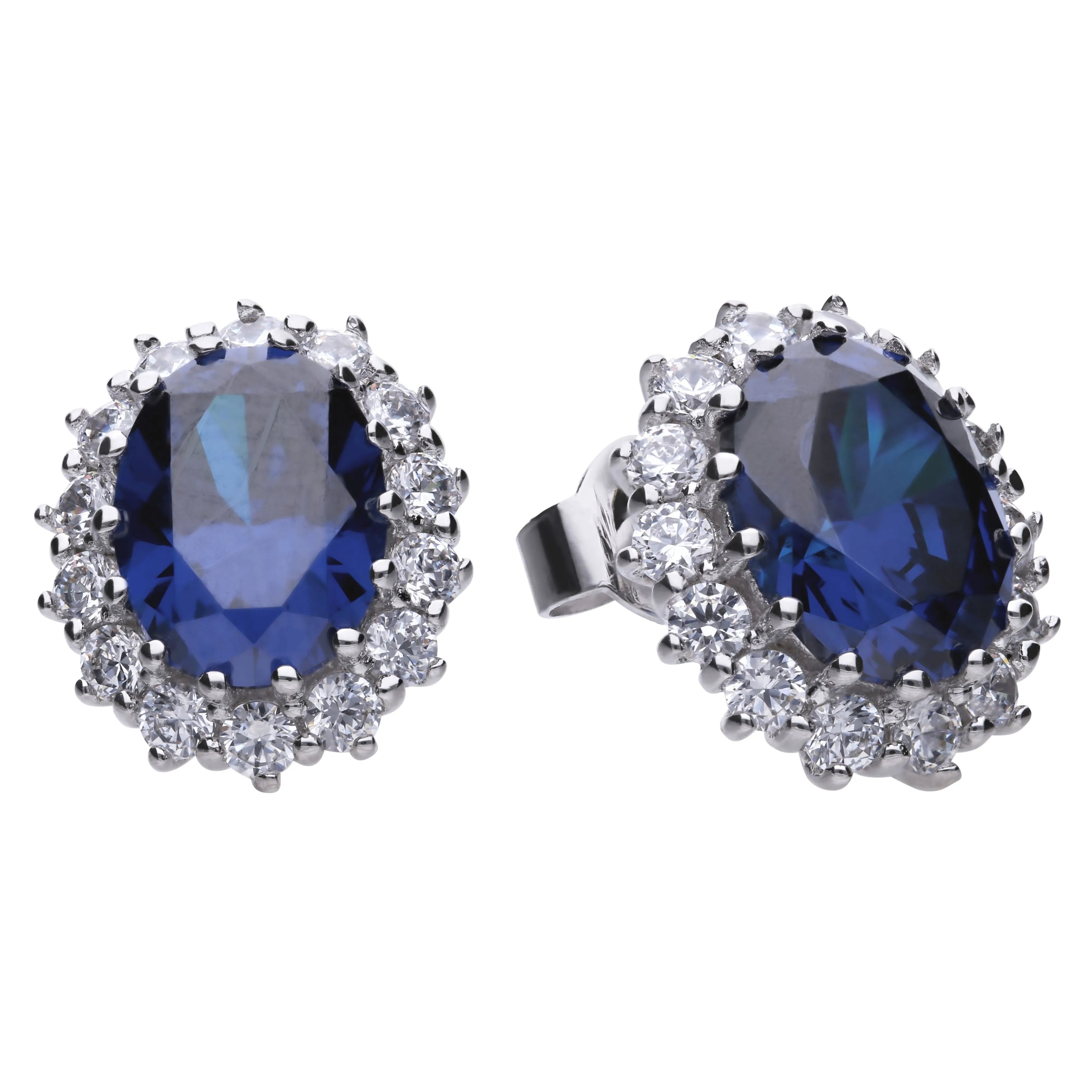 Ohrstecker in Silber 925 mit blauem Zirkonia