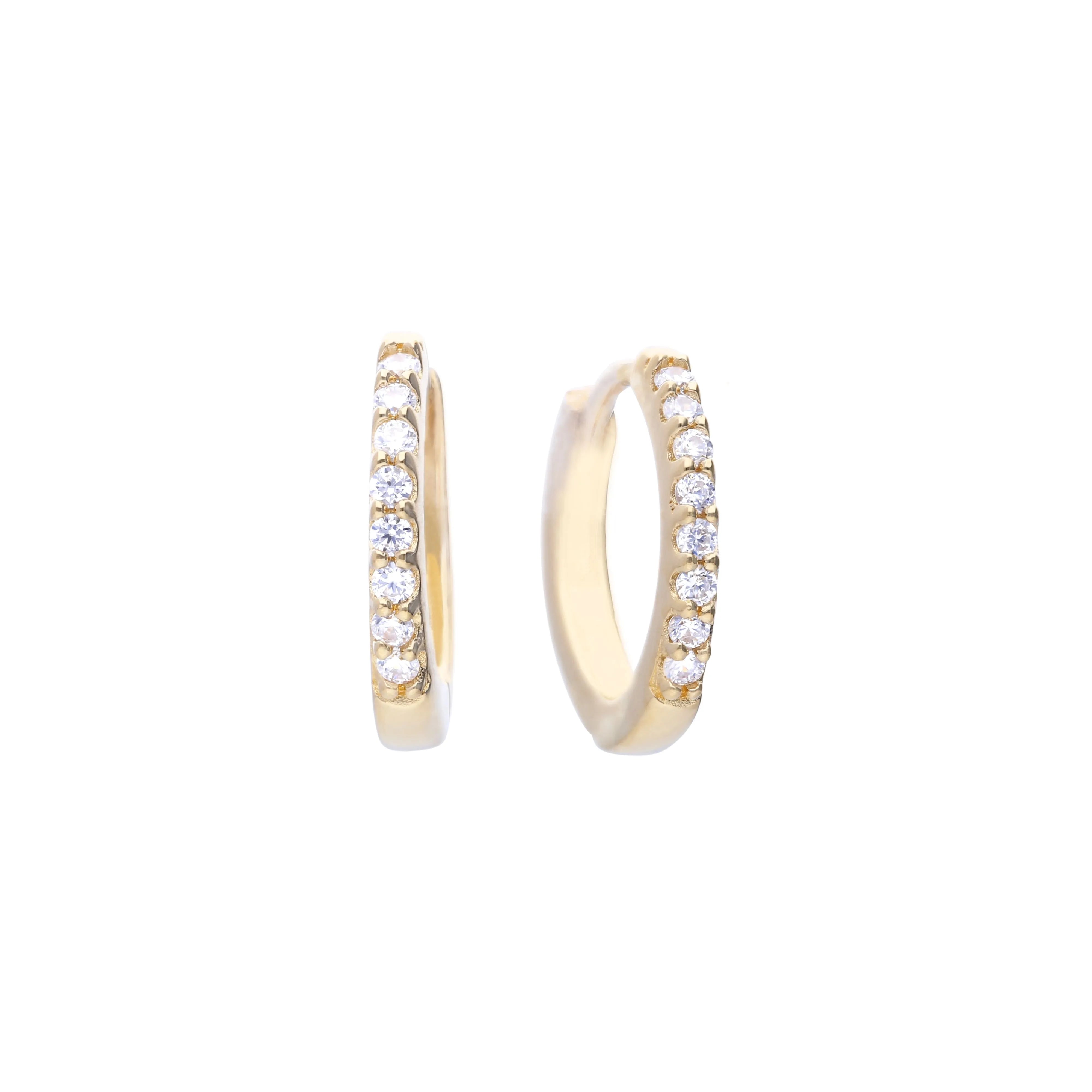 Klassische Creole gelbgold mit Zirkonia
