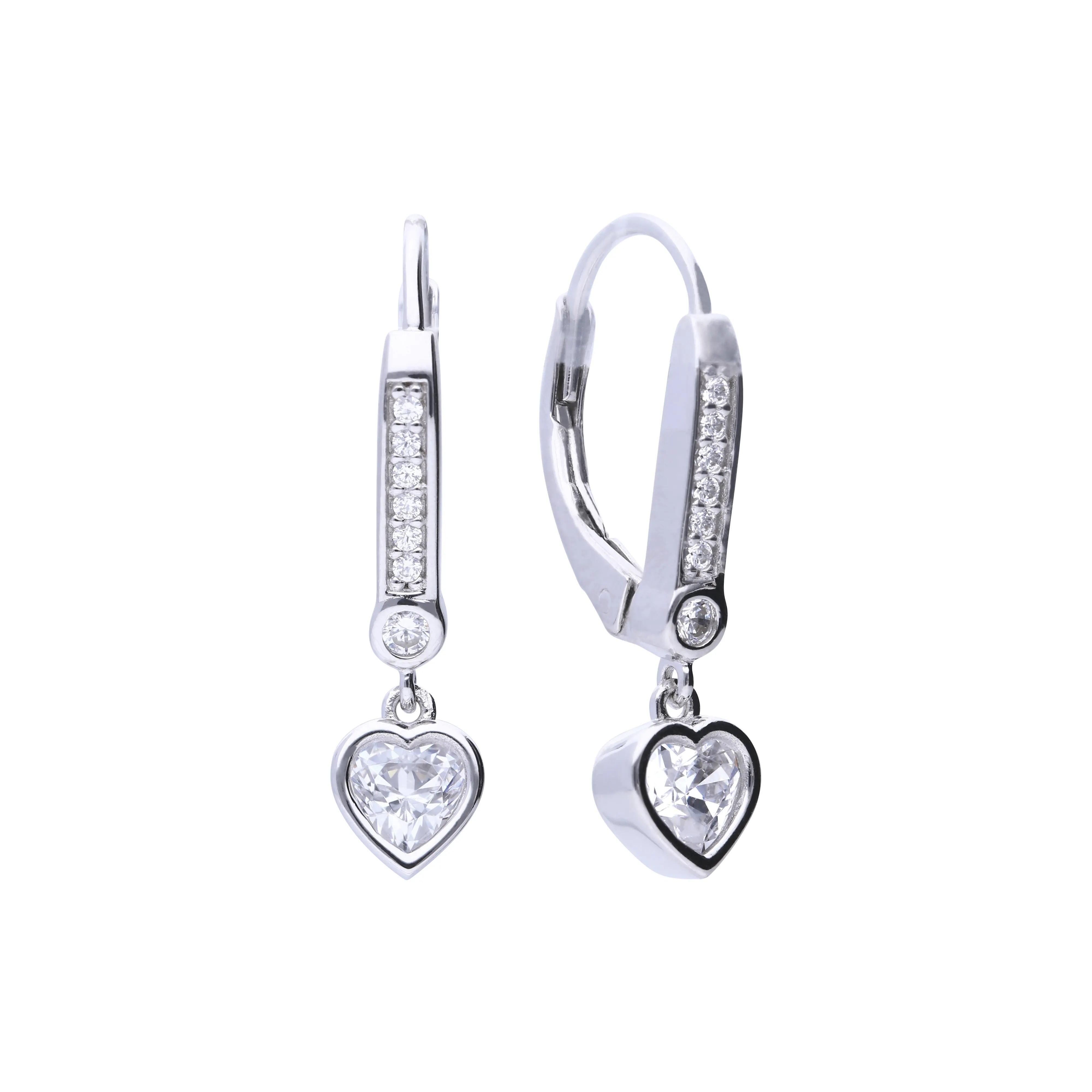 Herz-Ohrringe Premium Silber