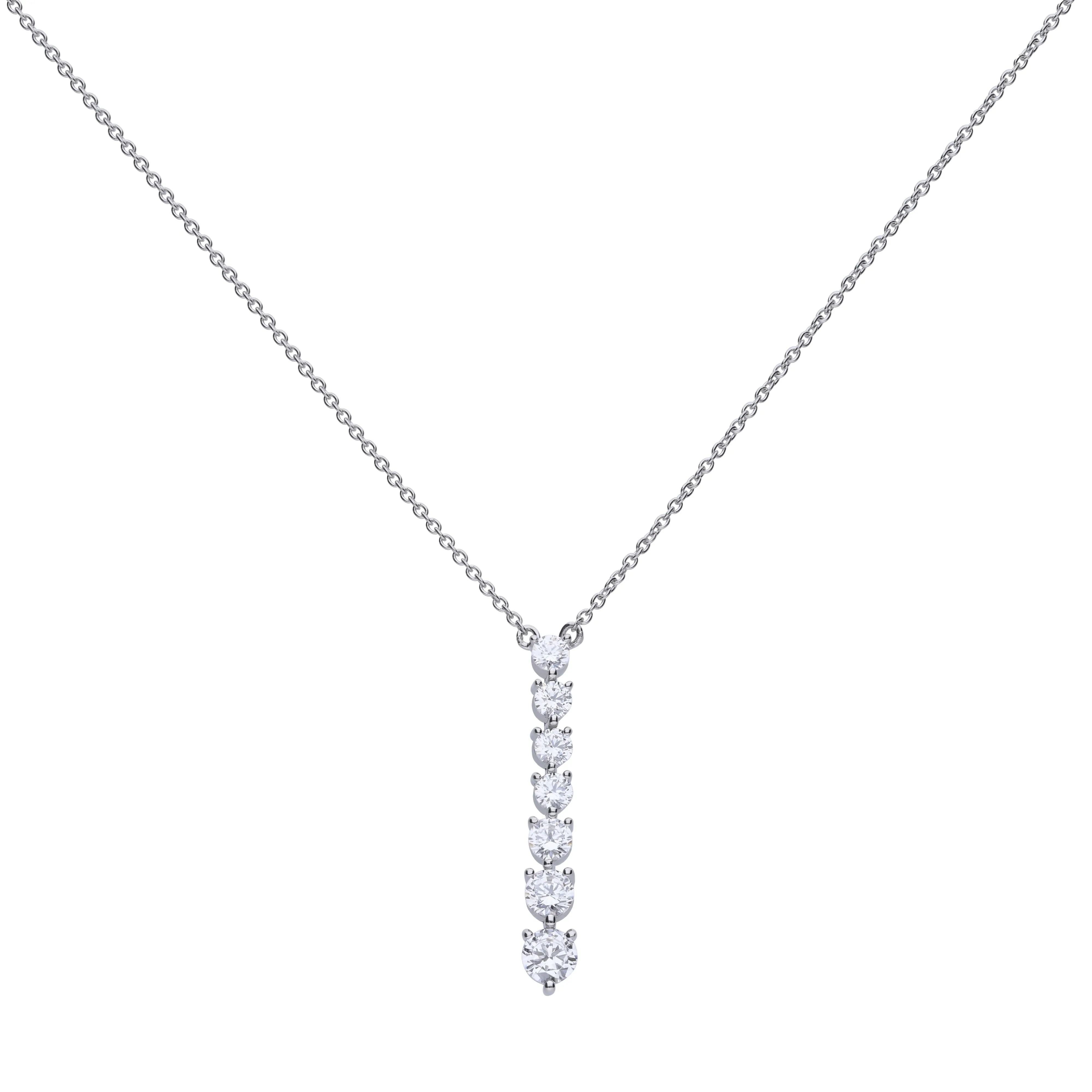 Stäbchen-Collier Silber 925 mit Krappen-Fassung