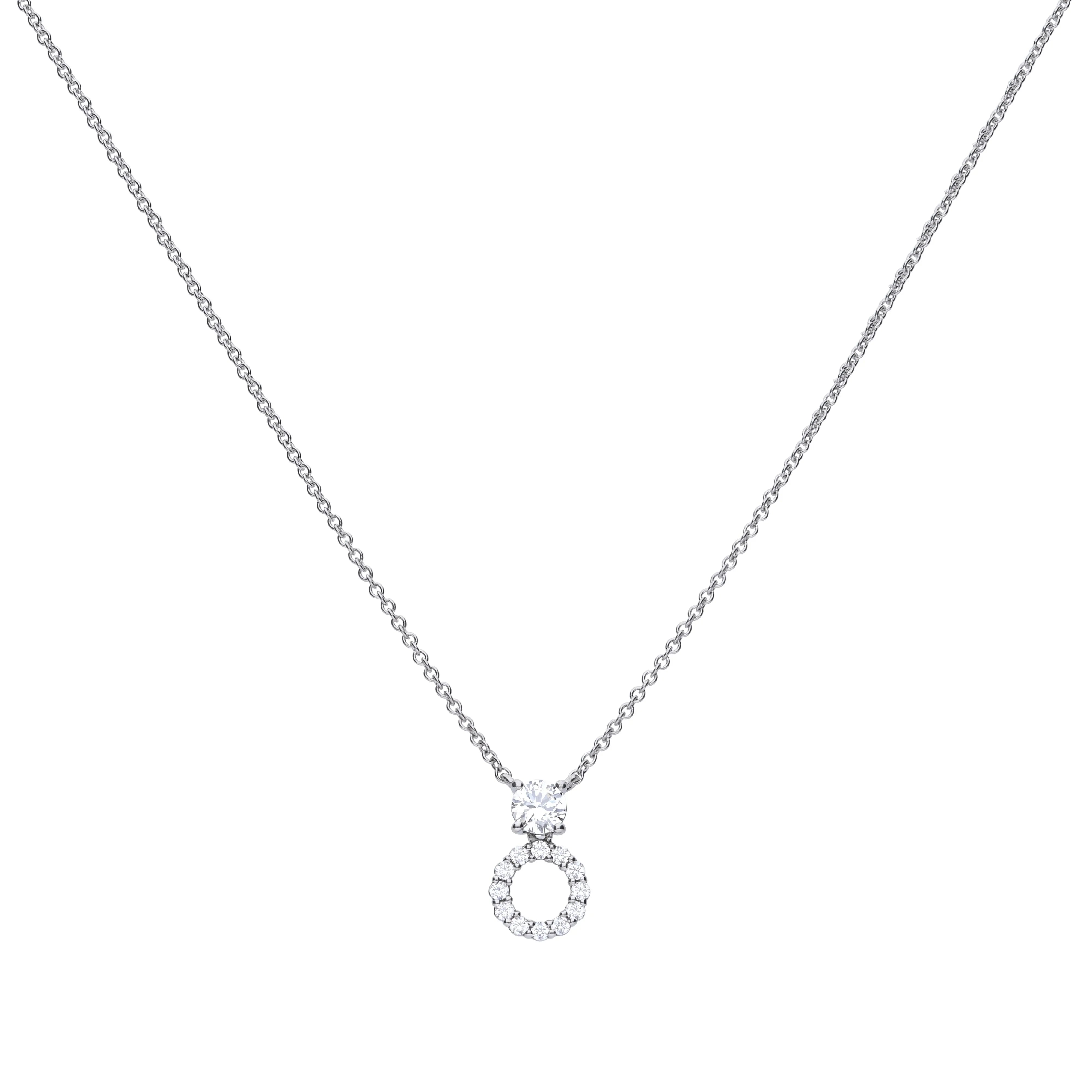 Dezentes, rundes Collier silber mit weißen Zirkonia
