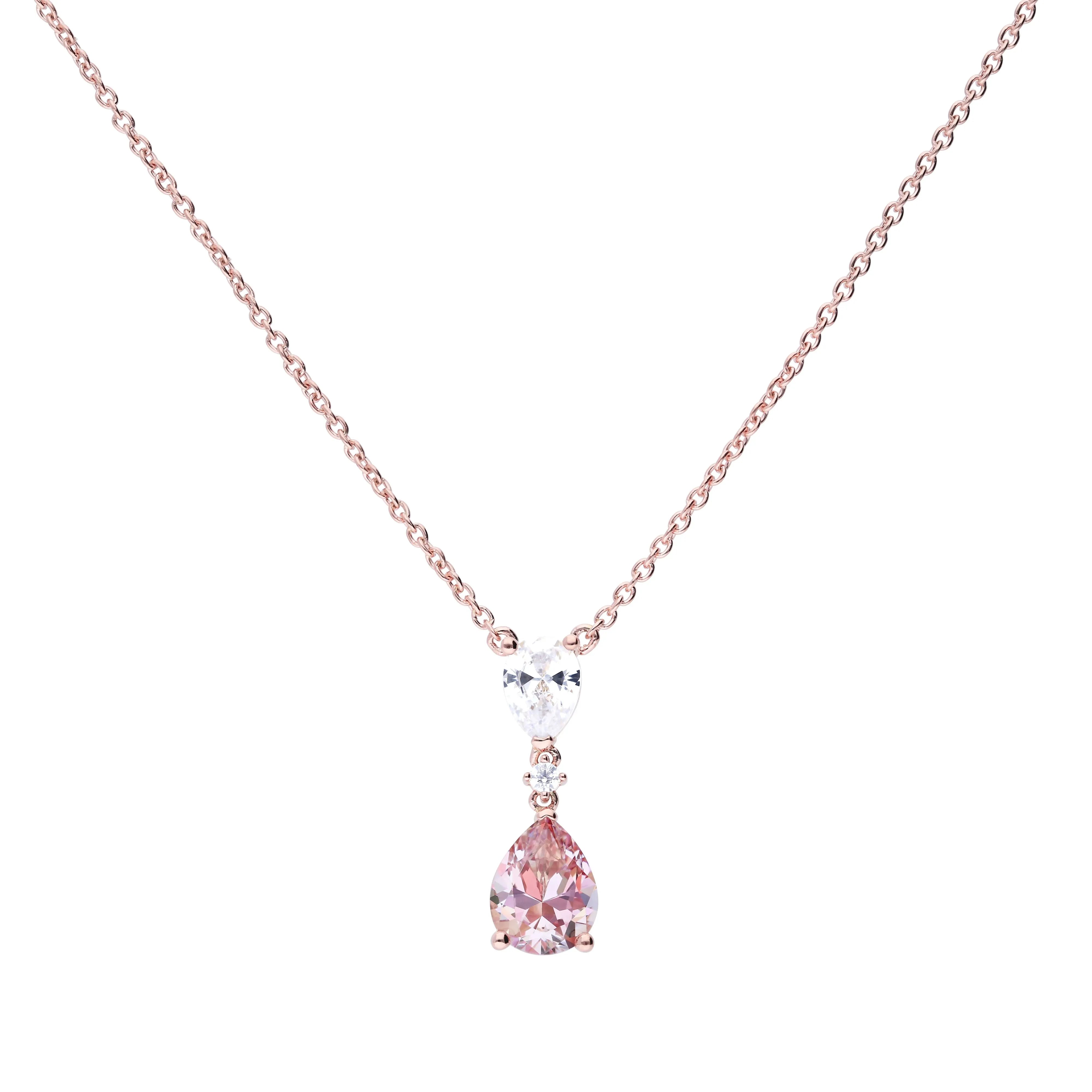 Filigranes Collier roségold mit morganite Zirkonia
