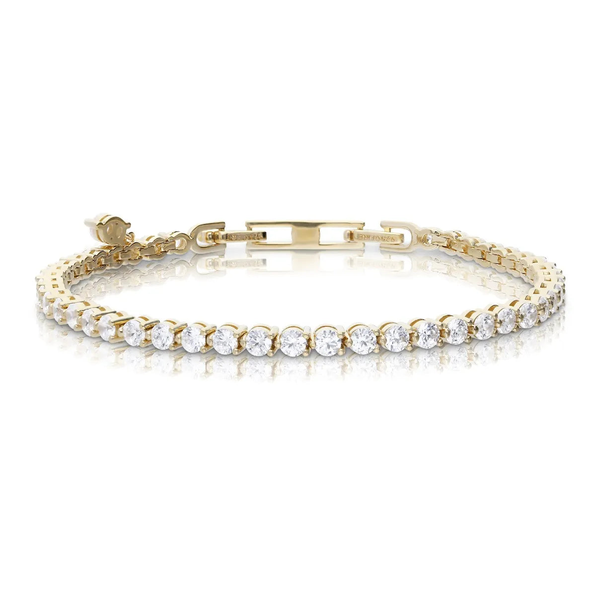 Tennis-Armband Silber mit weißem Zirkonia als Anhänger