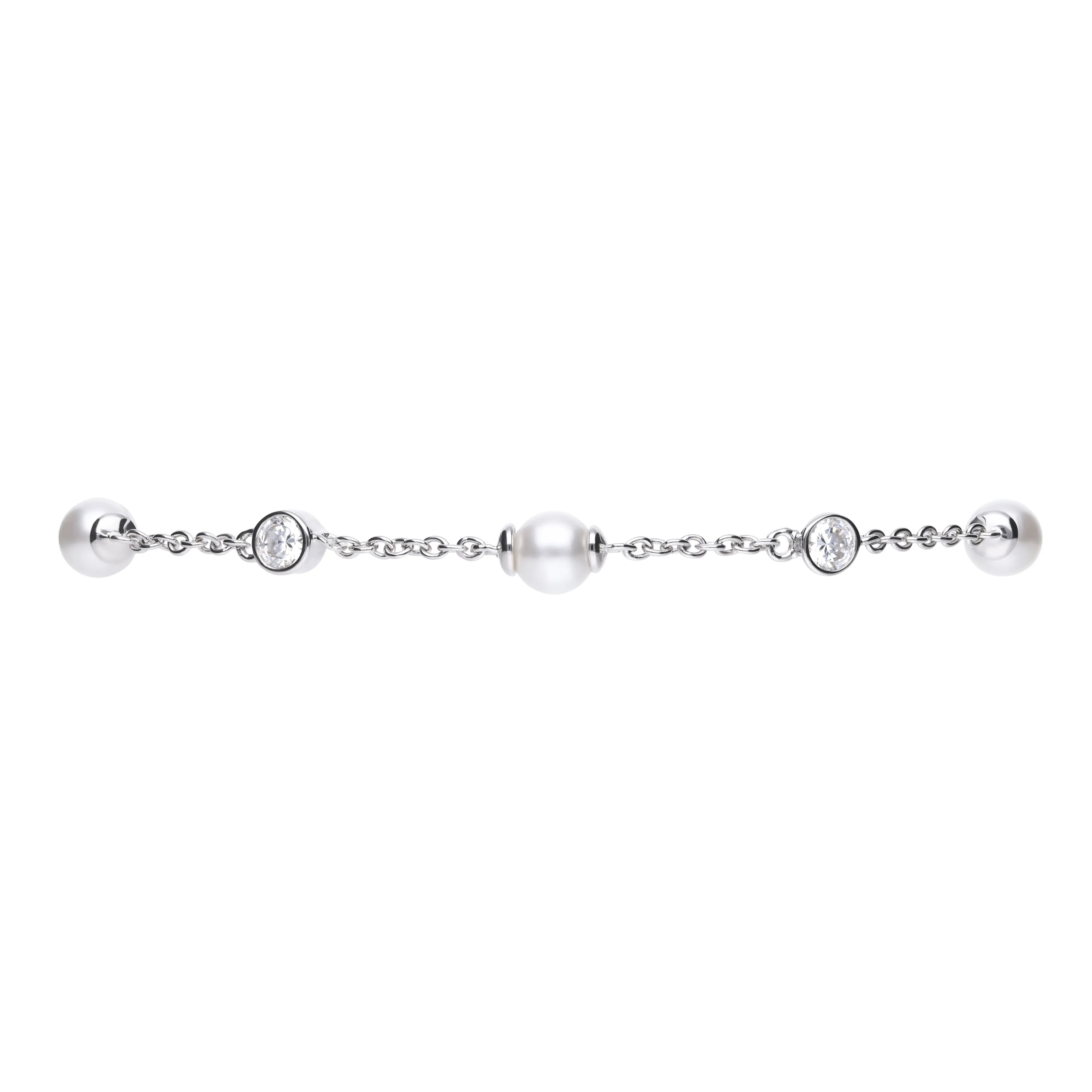 Perl-Armkette silber 925 mit Zirkonia
