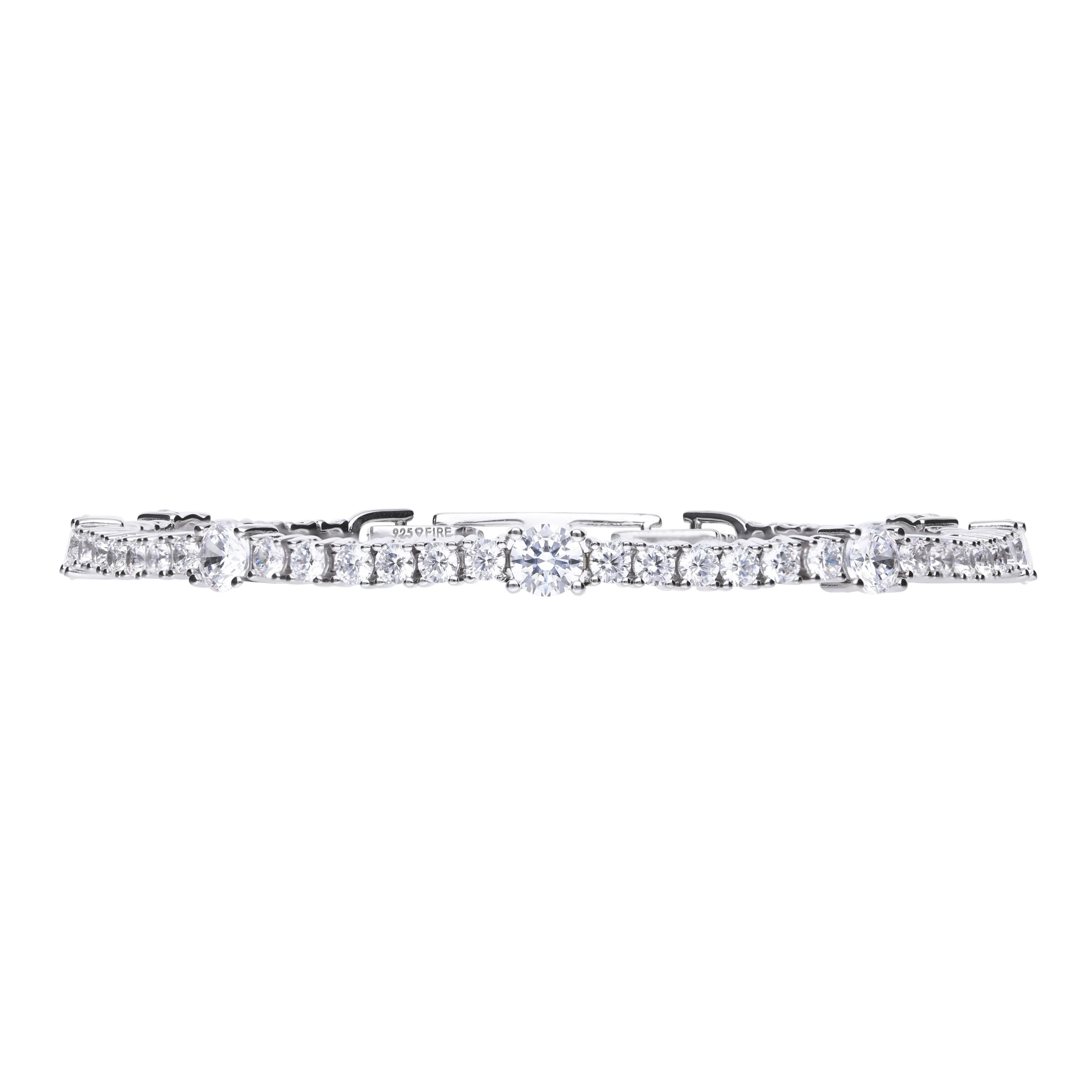Armband silber 925 mit 55 Zirkonias und Krappenfassung