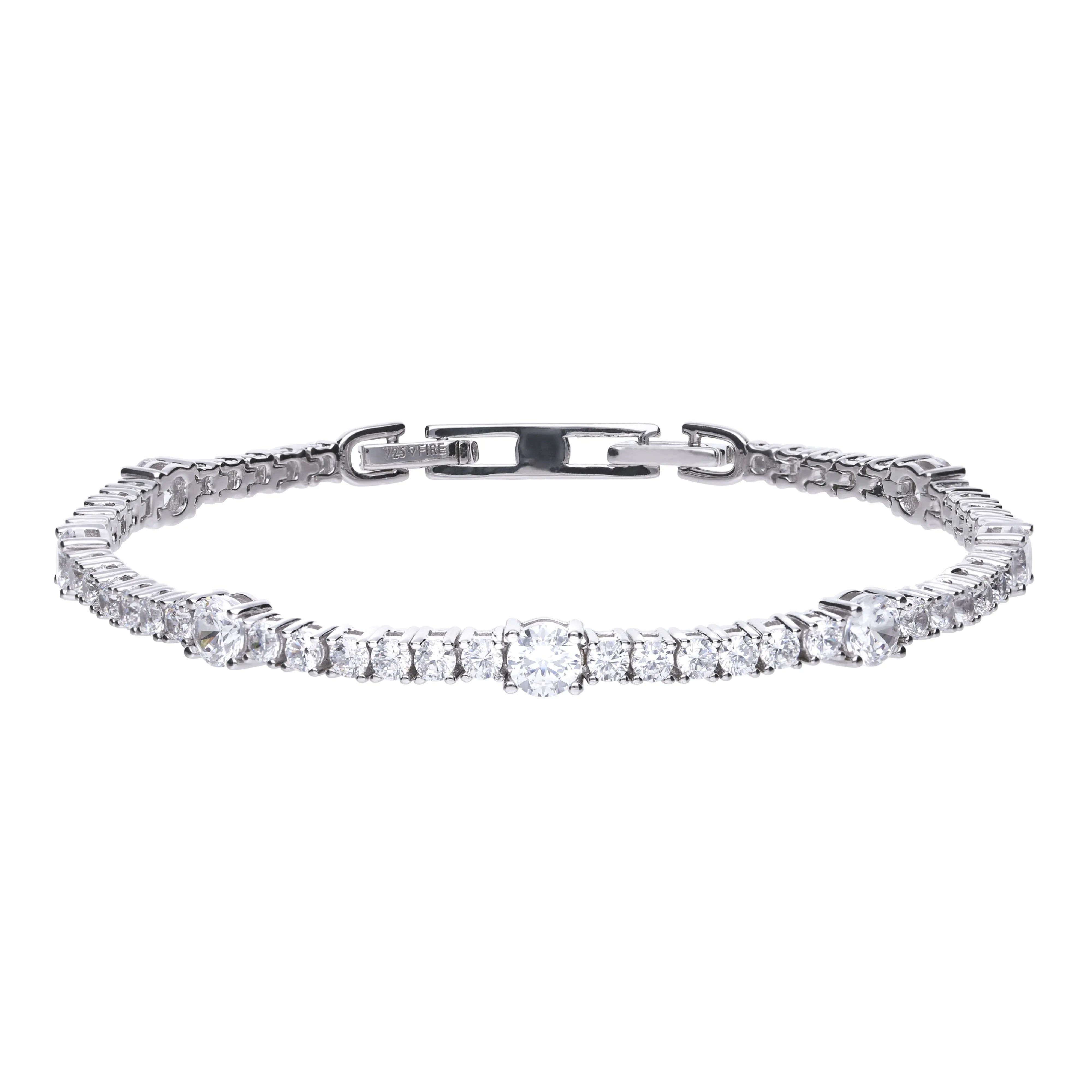Armband silber 925 mit 55 Zirkonias und Krappenfassung