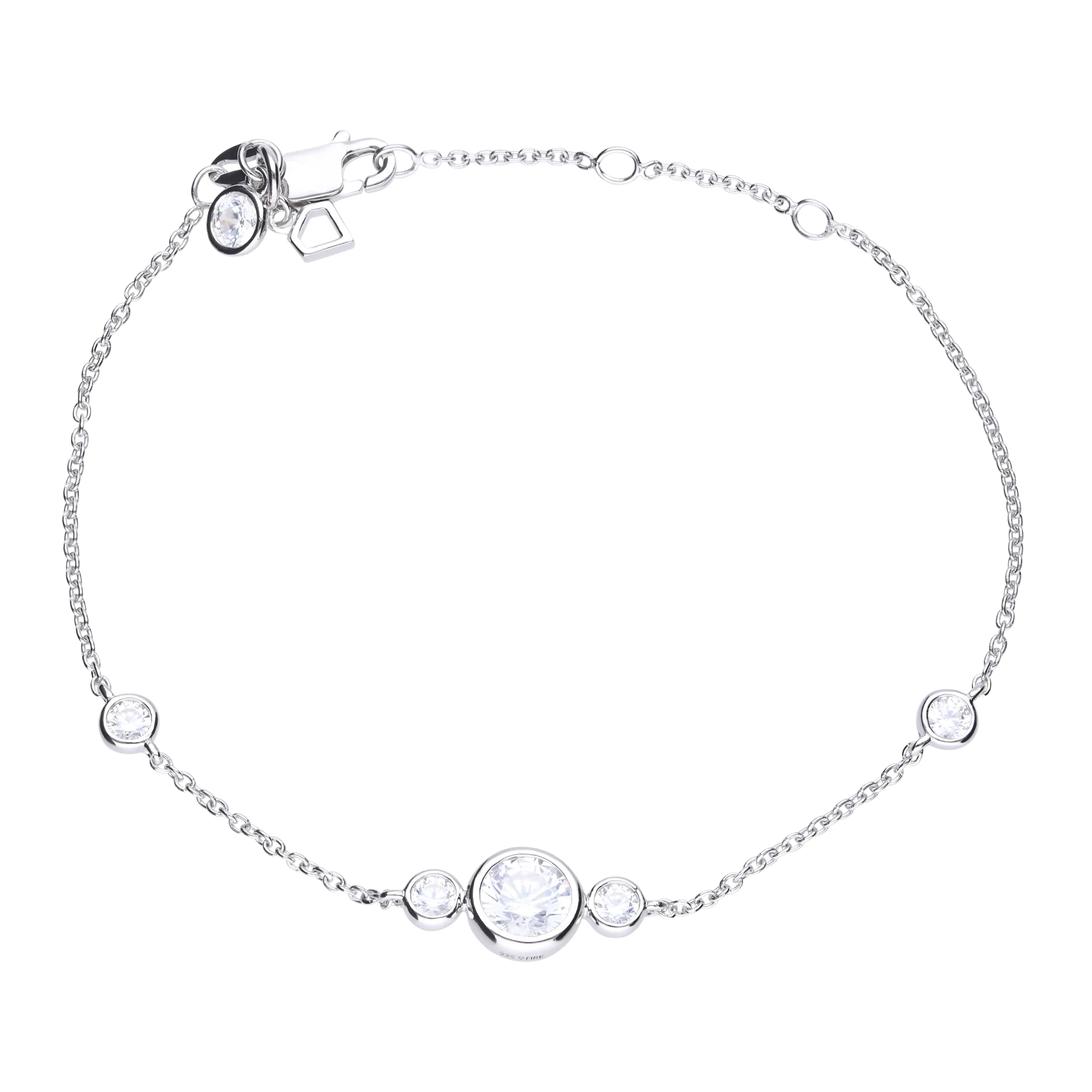 Filigranes Armband silber mit Zargenfassung