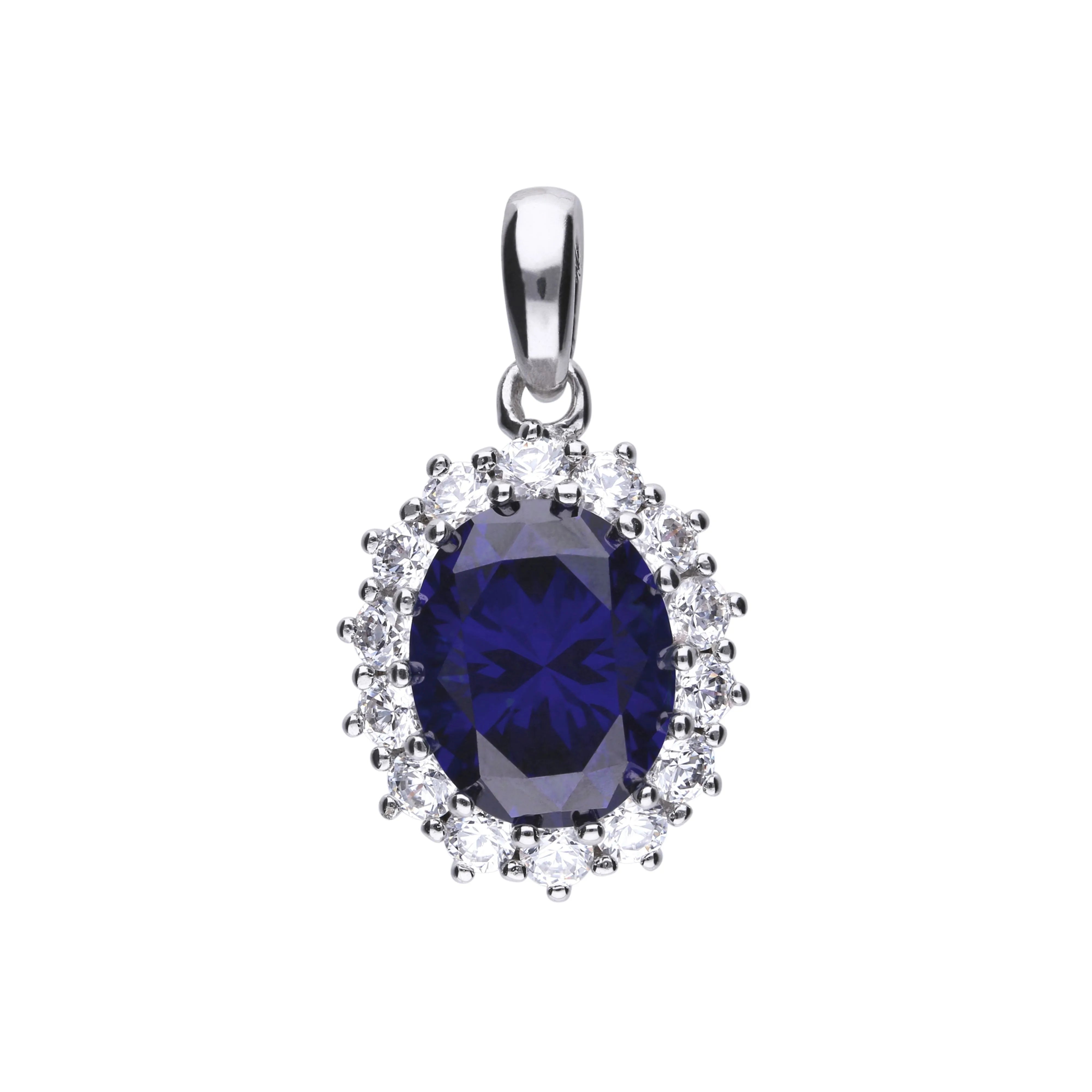 Anhänger in Silber 925 mit blauem Zirkonia